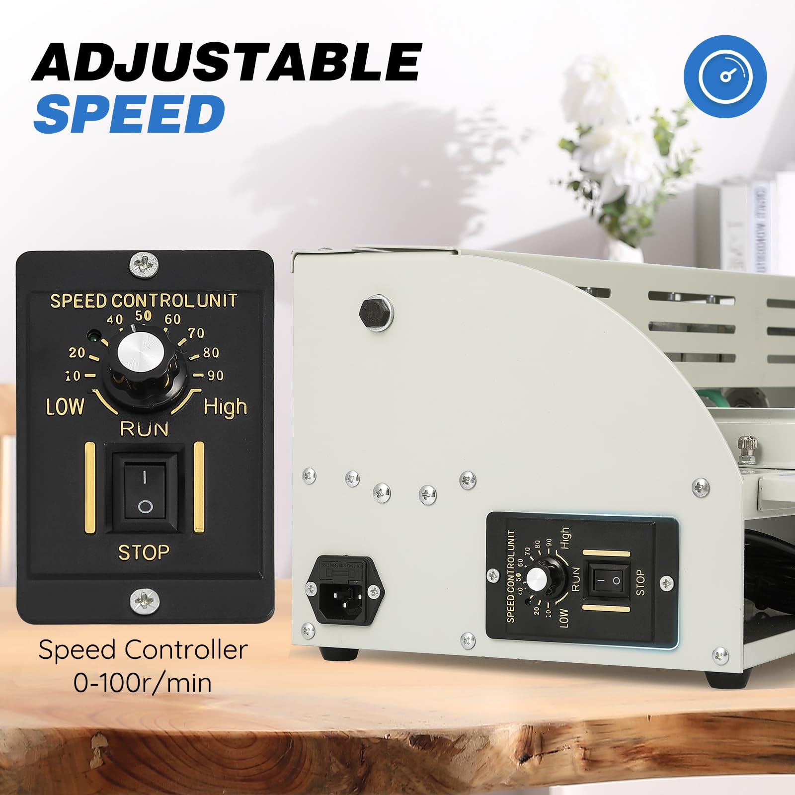 MXMoonant Electric Creasing Machine - Adjustable Speed 0-100r/min, Paper Creaser Perforator Cutter Folder for Cards, Invitations & Tickets (110V) | Perfect for DIY Crafting, Wedding Invitations & Business Cards