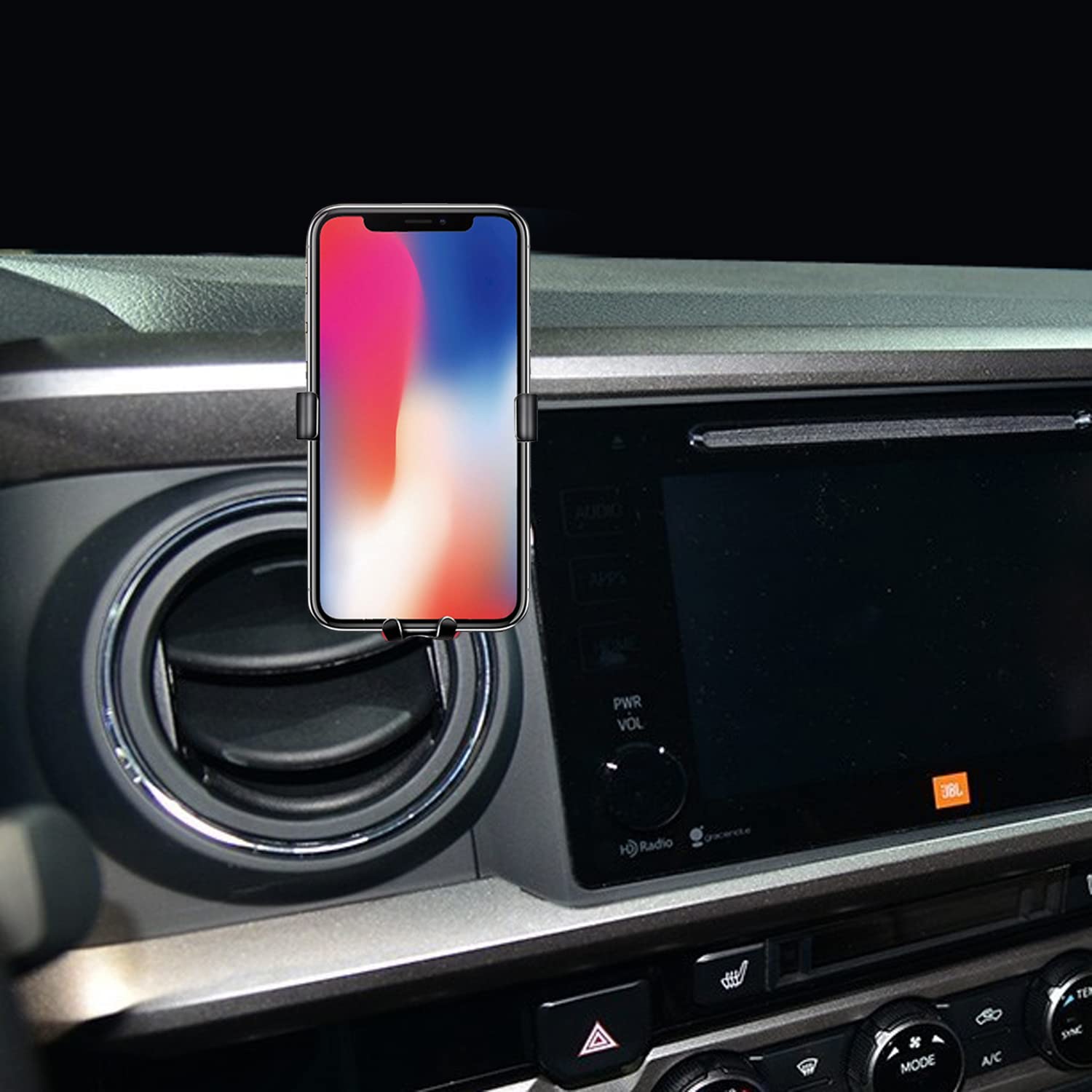 iTrims Car Phone Holder for Toyota Tacoma 2016-2022 | Adjustable Dashboard Mount | Universal Smartphone Stand (Carbon Fiber) - Perfect for GPS Navigation & Hands-Free Driving