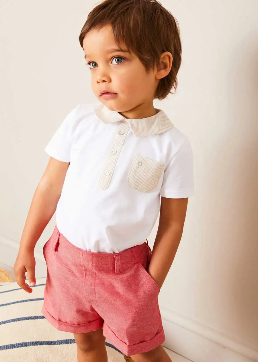 Waterford Striped Polo Collar Short Sleeve T-Shirt for Boys & Girls (12 Months - 4 Years) - Soft Cotton Casual Top for Playdates & Family Outings