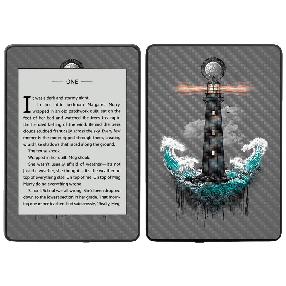 MightySkins Carbon Fiber Skin for Amazon Kindle Paperwhite 2018 (10th Gen) - Wave Anchor Design | Waterproof Protective Cover with Durable Textured Finish | Easy to Apply & Remove | Made in USA | Perfect for Travel, Reading & Outdoor Use