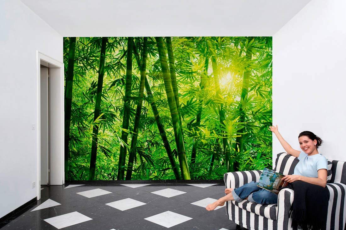 Bamboo Forest Wall Mural - Green Nature Décor for Home & Office