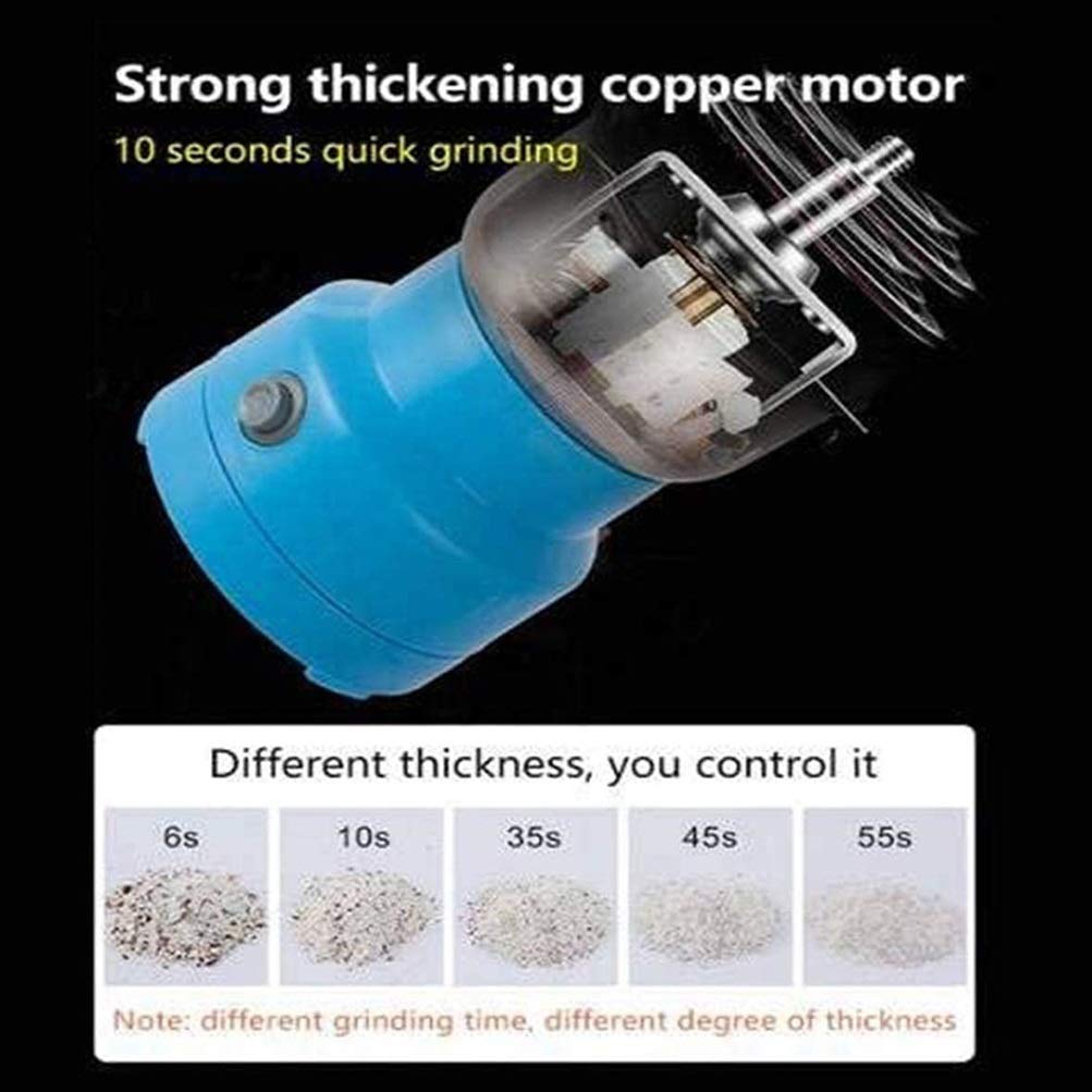 150W Multifunction Small Food Grinder - Low Noise Grain & Coffee Bean Grinder for Herbs, Spices, Nuts - Perfect for Home Kitchen & Coffee Lovers (Blue)