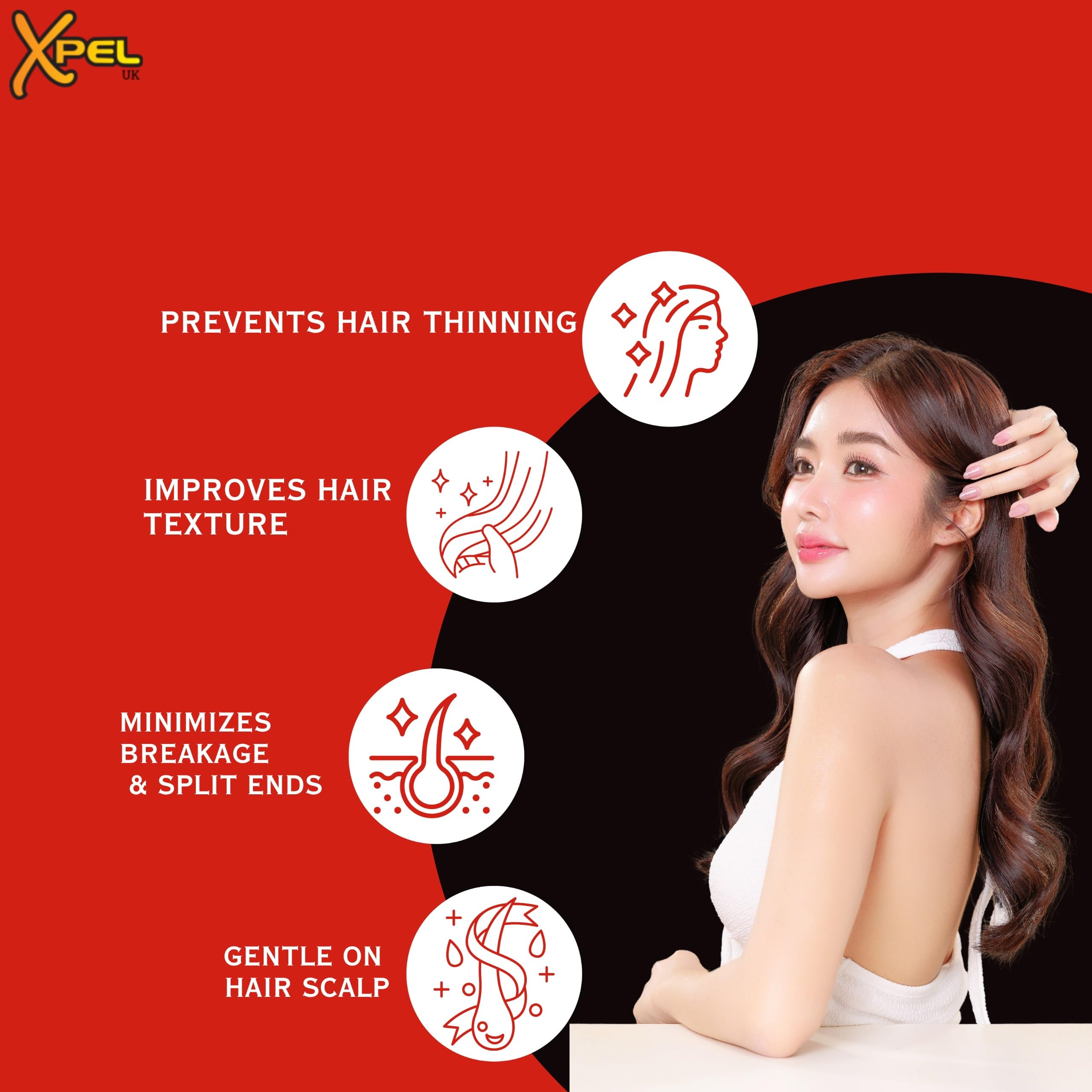 XPEL Biotin & Collagen Thickening Shampoo for Women & Men - Anti Hair Loss with Vitamin B7 & Wheat Protein | Paraben-Free Formula Promotes Hair Growth & Reduces Hair Fall | 400ml | Perfect for Daily Use & Thinning Hair Care