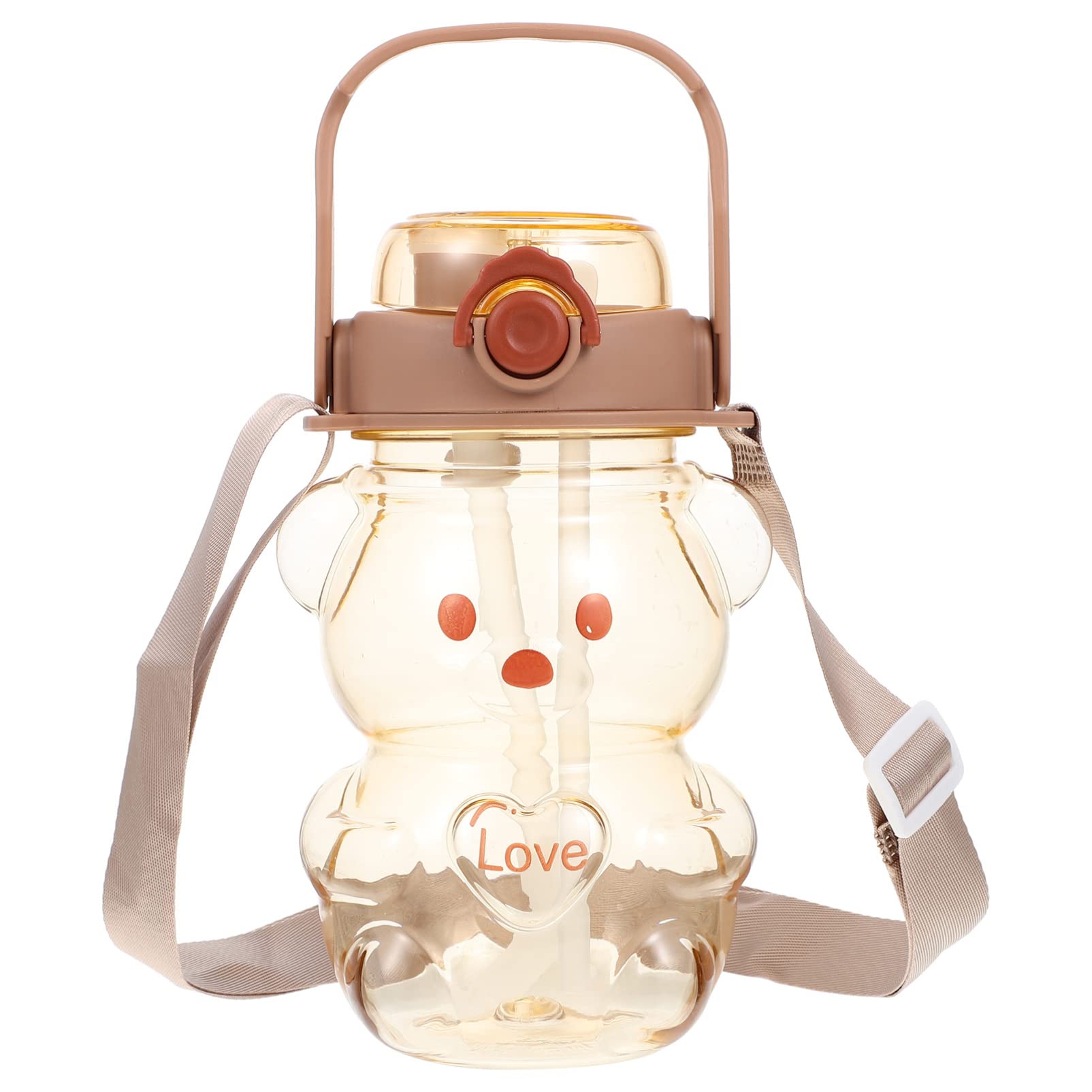 **Luxshiny Kids Cartoon Water Bottle with Straw - Large Capacity, Double Drink Ports, Adjustable Strap - Cute Kawaii Design for School, Outdoor Activities, Sports & Travel**