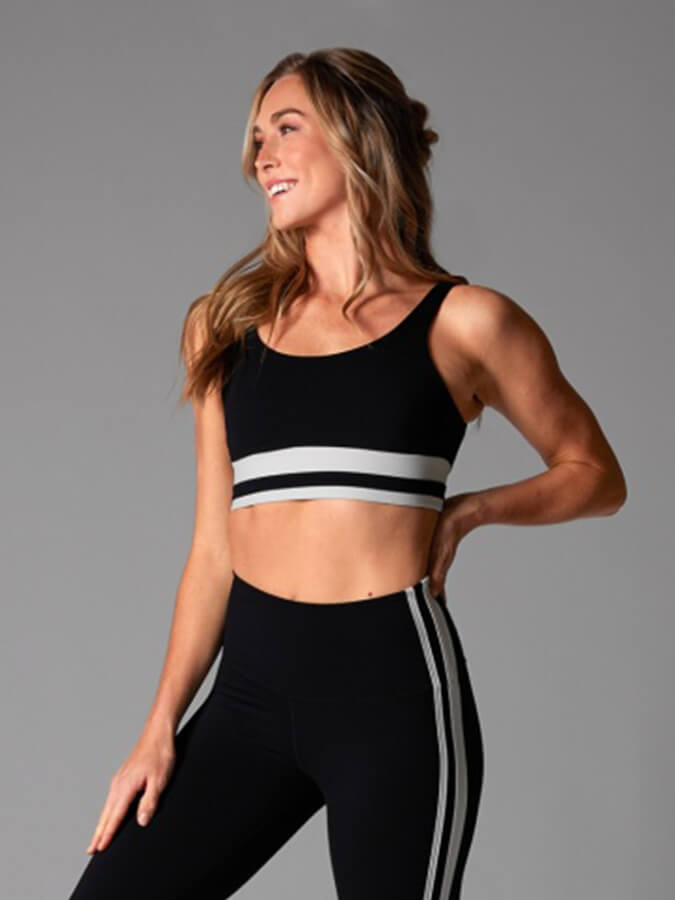 Tavi Empower Women's High Support Sports Bra - Breathable Workout Top for Running, Yoga & Gym - Ebony Coconut Color