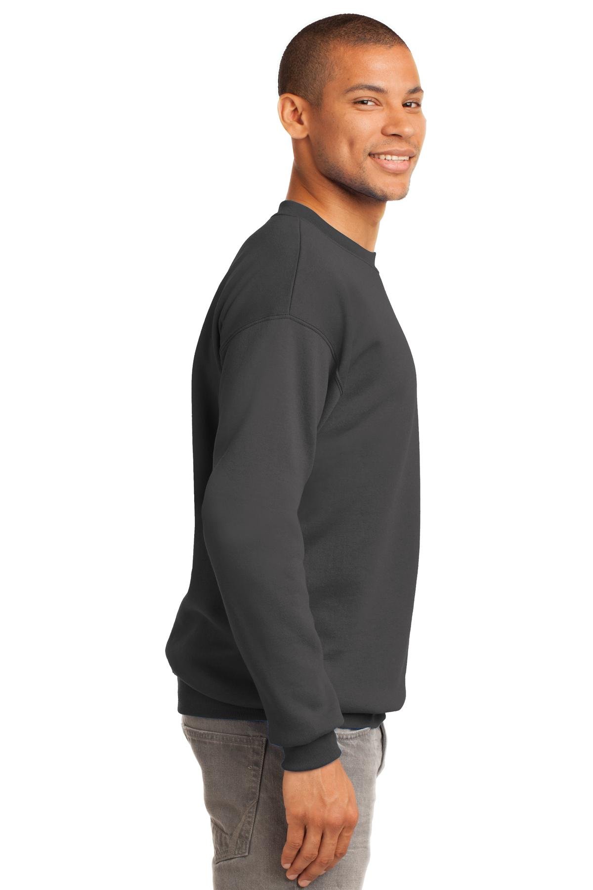 Port & Company Men's Tall Ultimate Crewneck Sweatshirt - Soft Cotton Blend Pullover for Casual Wear, Work & Gym - Comfortable Loose Fit Long Sleeve Sweater for Tall Men