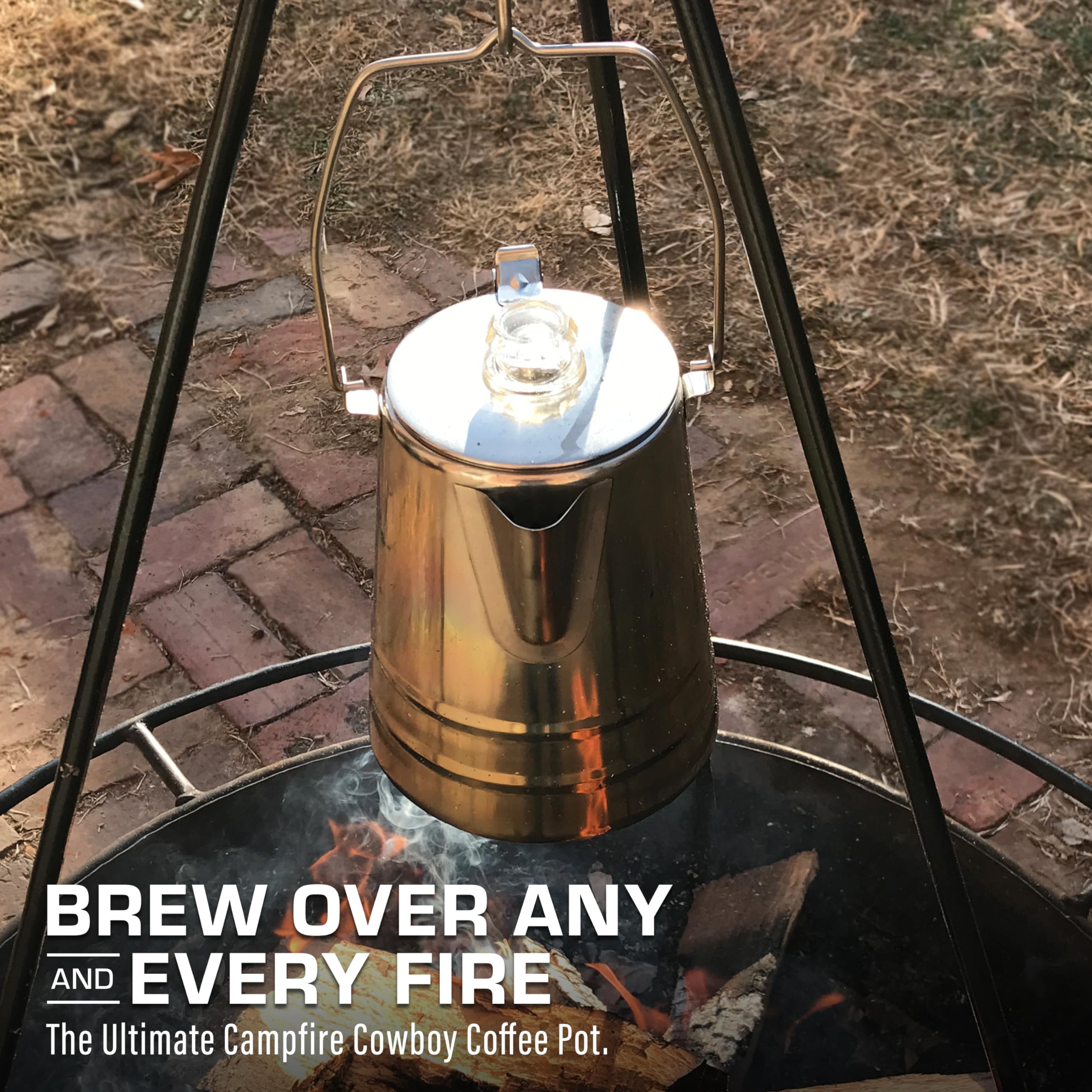 COLETTI Scoutmaster 24-Cup Coffee Percolator for Camping – Durable Stainless Steel Stovetop Coffee Maker for Outdoor Adventures, Hiking & RV Trips – Perfect for Large Groups & Family Gatherings