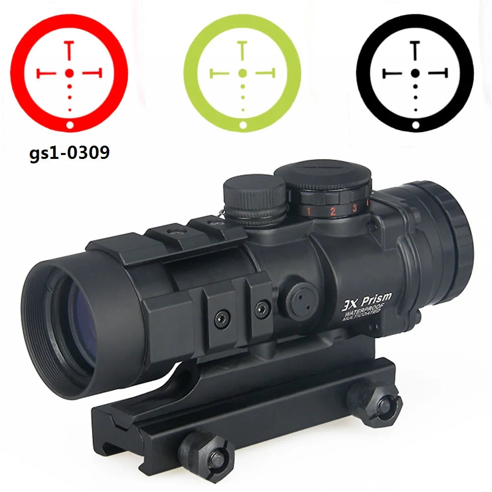 3X Hunting Scope with Ballistic CQ Reticle | PPT Tactical Prism Sight | HAMR 4x24 Riflescope for Sniper & Airsoft Guns | Durable Optics for Hunting, Tactical Training & Outdoor Shooting