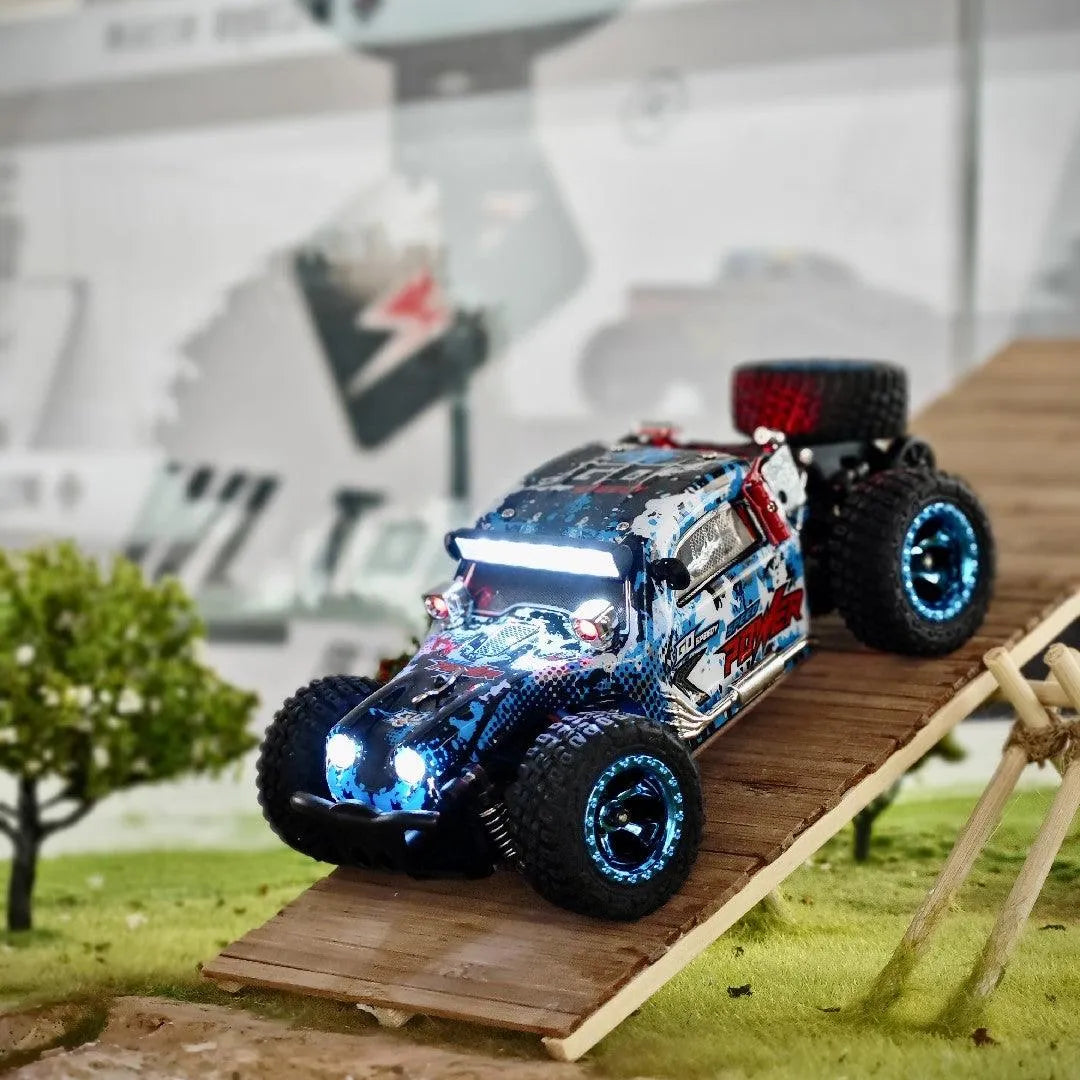 WLTOYS 284161 2.4G 4WD 1/28 Scale 30KM/H High Speed Brushed RC Off-Road Truck with LED Lights - Perfect for Indoor & Outdoor Racing, Backyard Adventures and Kids Birthday Gifts