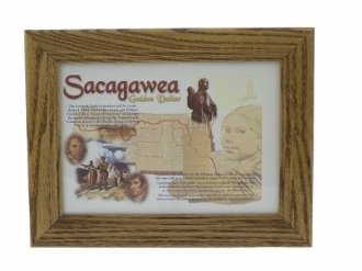 Authentic Sacagawea $2 Coin Display Frame - Solid Oak Wood with Easel Back - Perfect for Coin Collectors & Home Office Decor