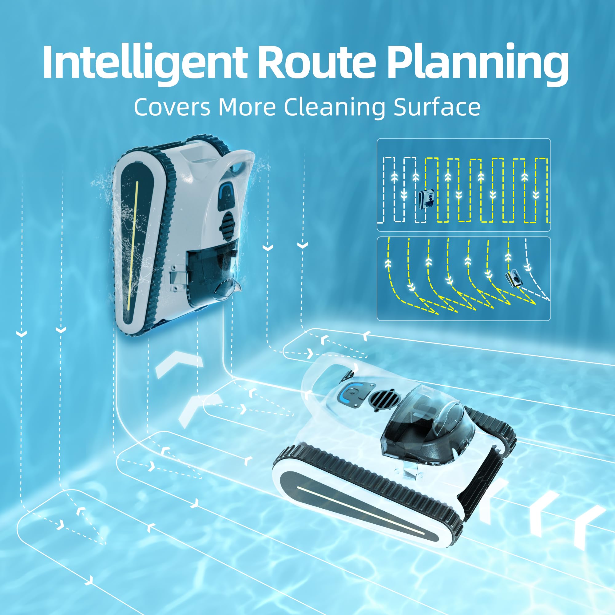 2024 Upgraded Cordless Robotic Pool Cleaner - Powerful Suction, 2.5H Runtime, Wall Climbing & Smart Navigation for In-Ground & Above Ground Pools | Perfect for Weekly Maintenance & Seasonal Pool Cleaning