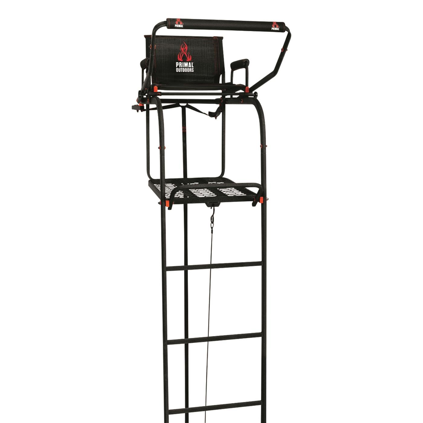 Primal Tree Stands Single Vantage Deluxe 17 Foot Ladder Tree Stand with Jaw & Truss Stabilizer System - Perfect for Hunting, Wildlife Observation, and Outdoor Adventures