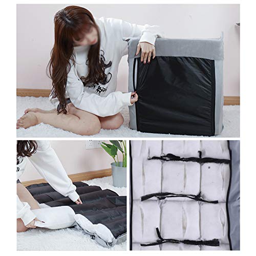 Adjustable Memory Foam Floor Chair - Foldable Gaming & Recliner Sofa for Adults - Ergonomic Back Support - Gray Eight Grid Design - Perfect for Gaming, Reading & Relaxing at Home