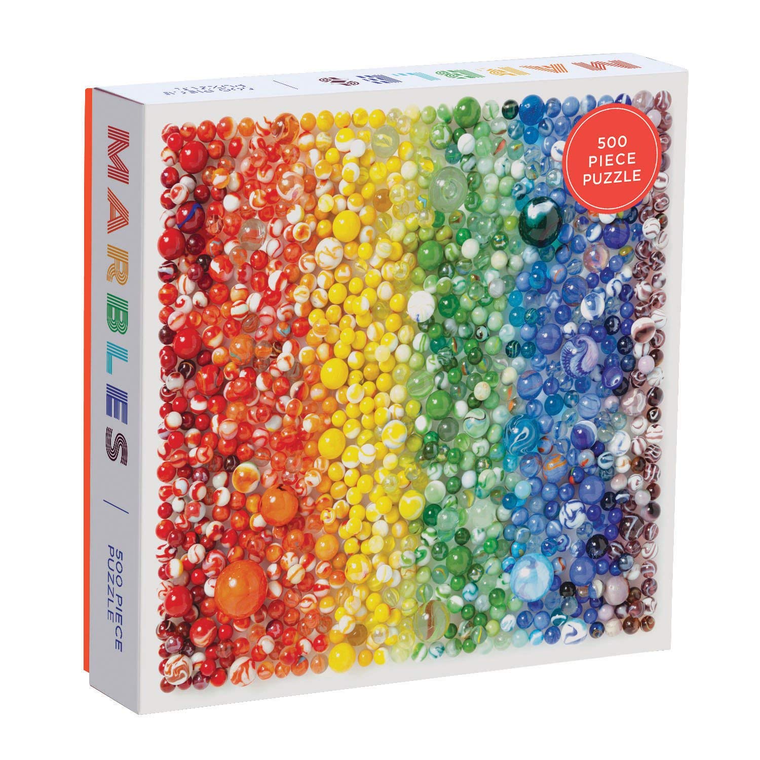 500-Piece Rainbow Marbles Jigsaw Puzzle for Adults & Families – Colorful Photo Art Puzzle with Unique Marble Design | Perfect for Family Game Night, Stress Relief & Home Decor