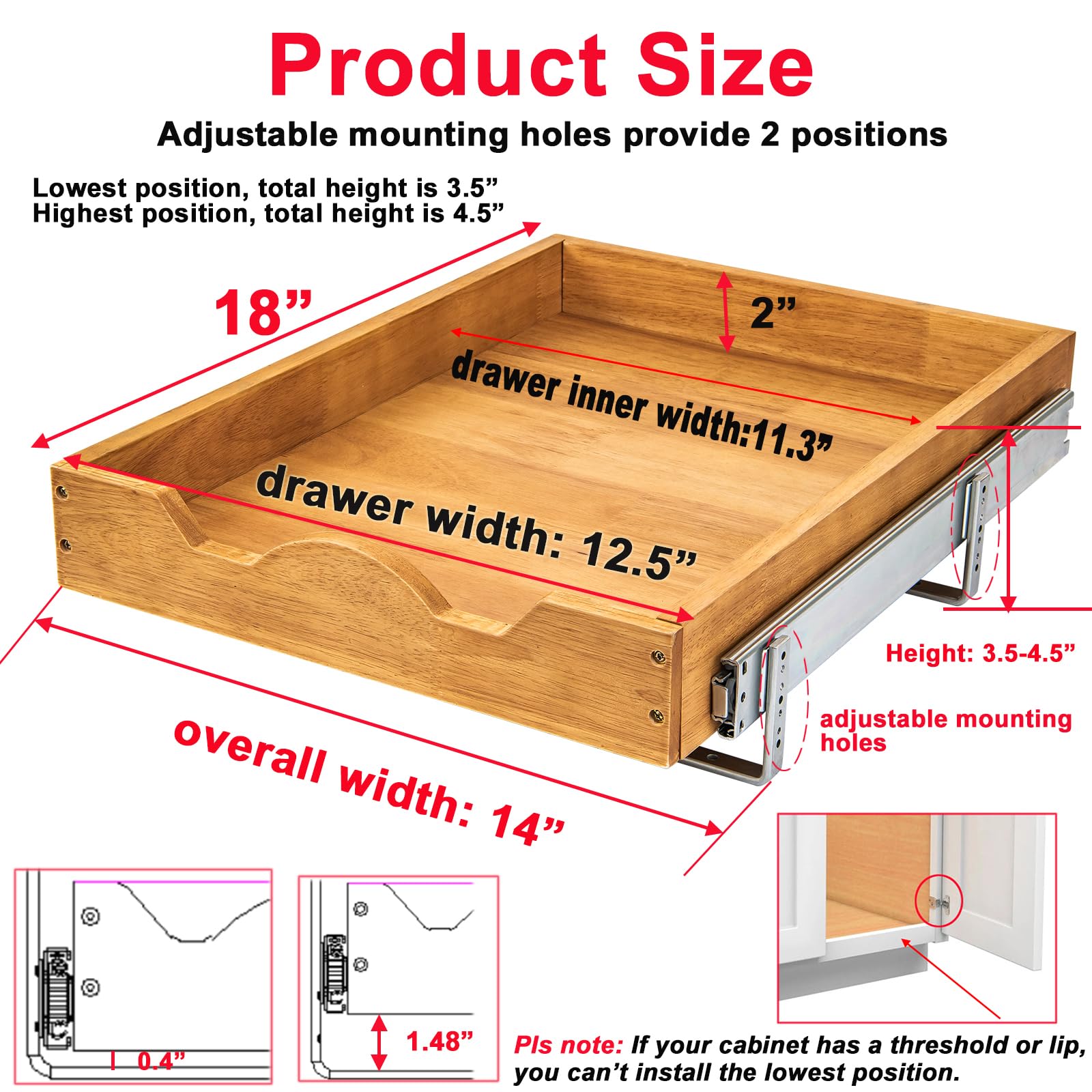 DINDON Pull Out Cabinet Organizer - 14