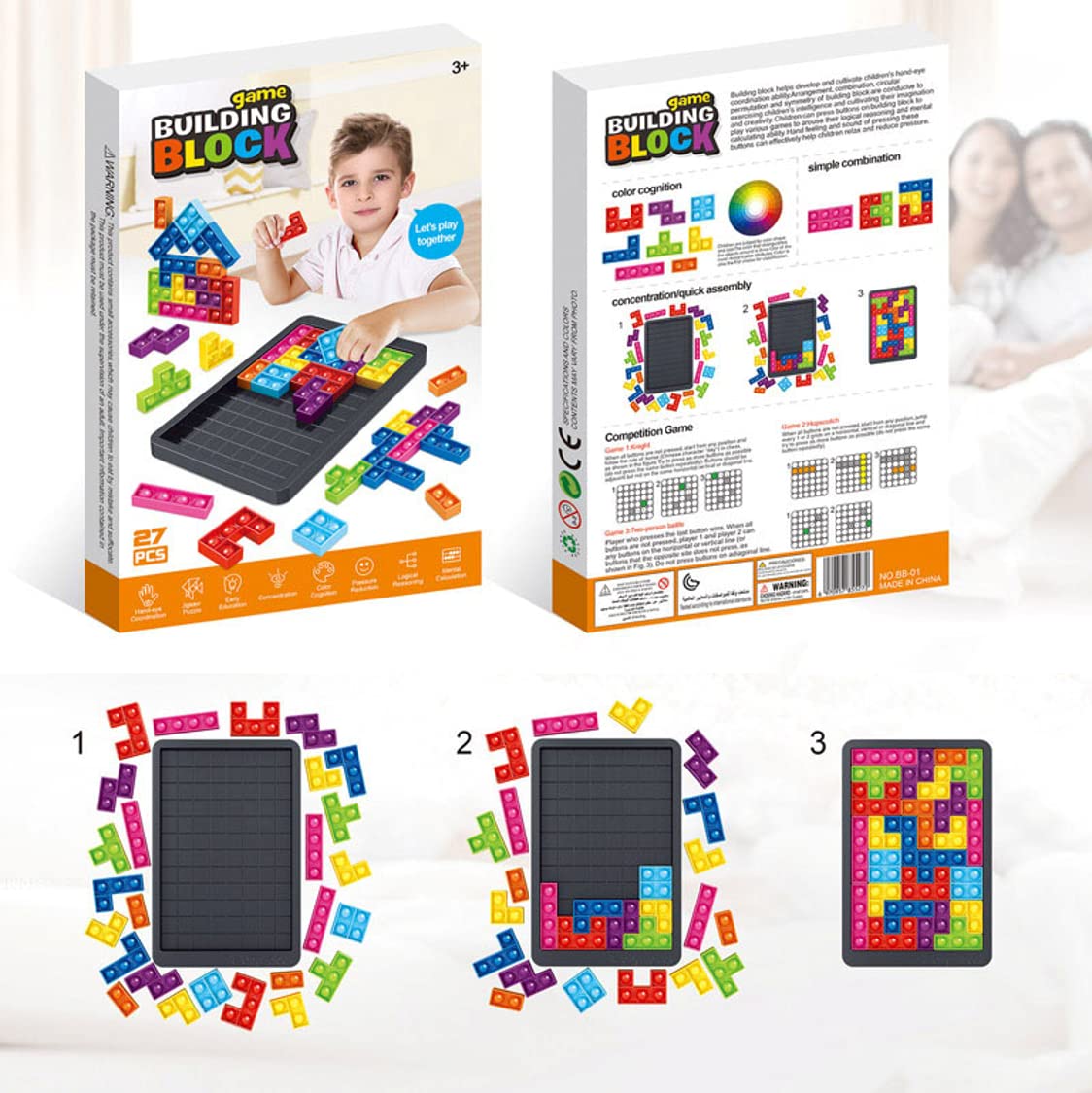 Pop It Fidget Puzzle Game - Silicone Push Bubble Sensory Toy for Stress Relief & Anxiety - Fun Parent-Child Activity for Kids, Adults & Autism Special Needs - Perfect for Home, Classroom & Travel Use