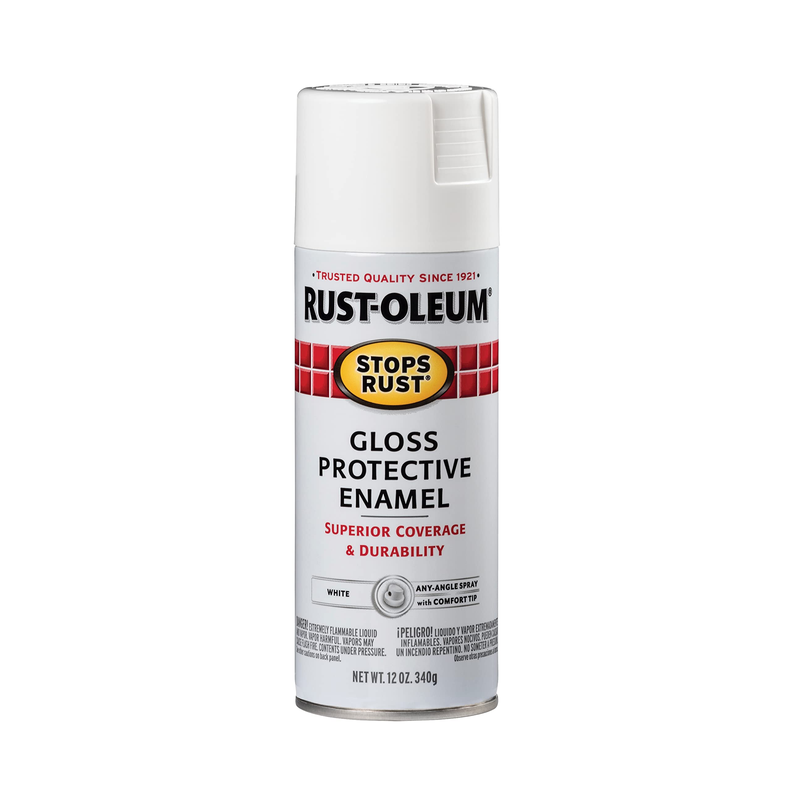 Rust-Oleum 7792830 Stops Rust Spray Paint - 12 oz, Gloss White - Premium Protective Coating for Metal, Wood & Outdoor Furniture - Ideal for DIY Projects, Home Improvement & Automotive Touch-Ups