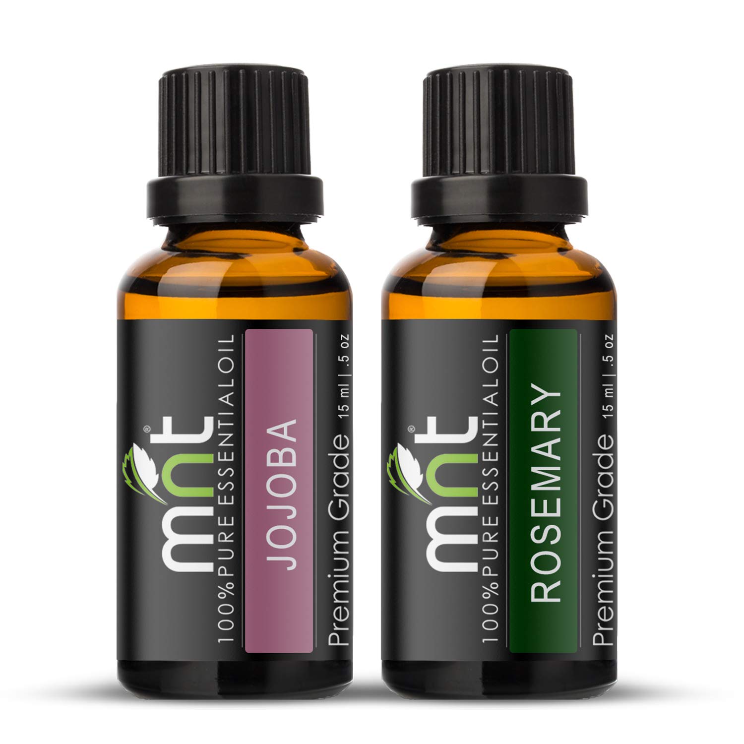 100% Pure Natural Jojoba Oil & Rosemary Oil Combo for Hair Growth & Skin Care (15ML Each) - Promotes Healthy Scalp, Reduces Hair Loss, Moisturizes Skin - Perfect for DIY Hair Masks & Massage Therapy