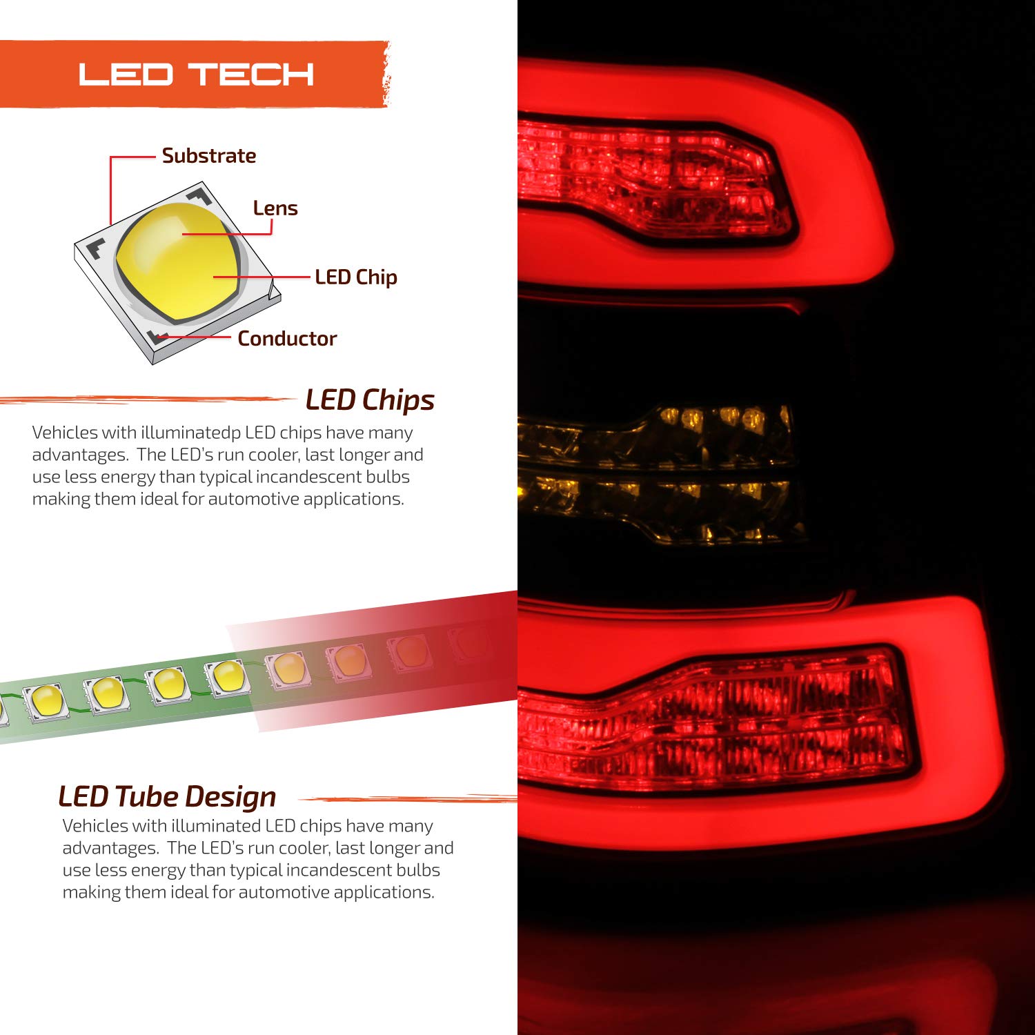 AKKON LED Tail Lights for 2019-2022 Ram 1500 - Black Sequential Turn Signal Brake Lamps (Halogen Type, Pair) | Upgrade Your Truck's Style & Safety for Night Driving & Off-Road Adventures