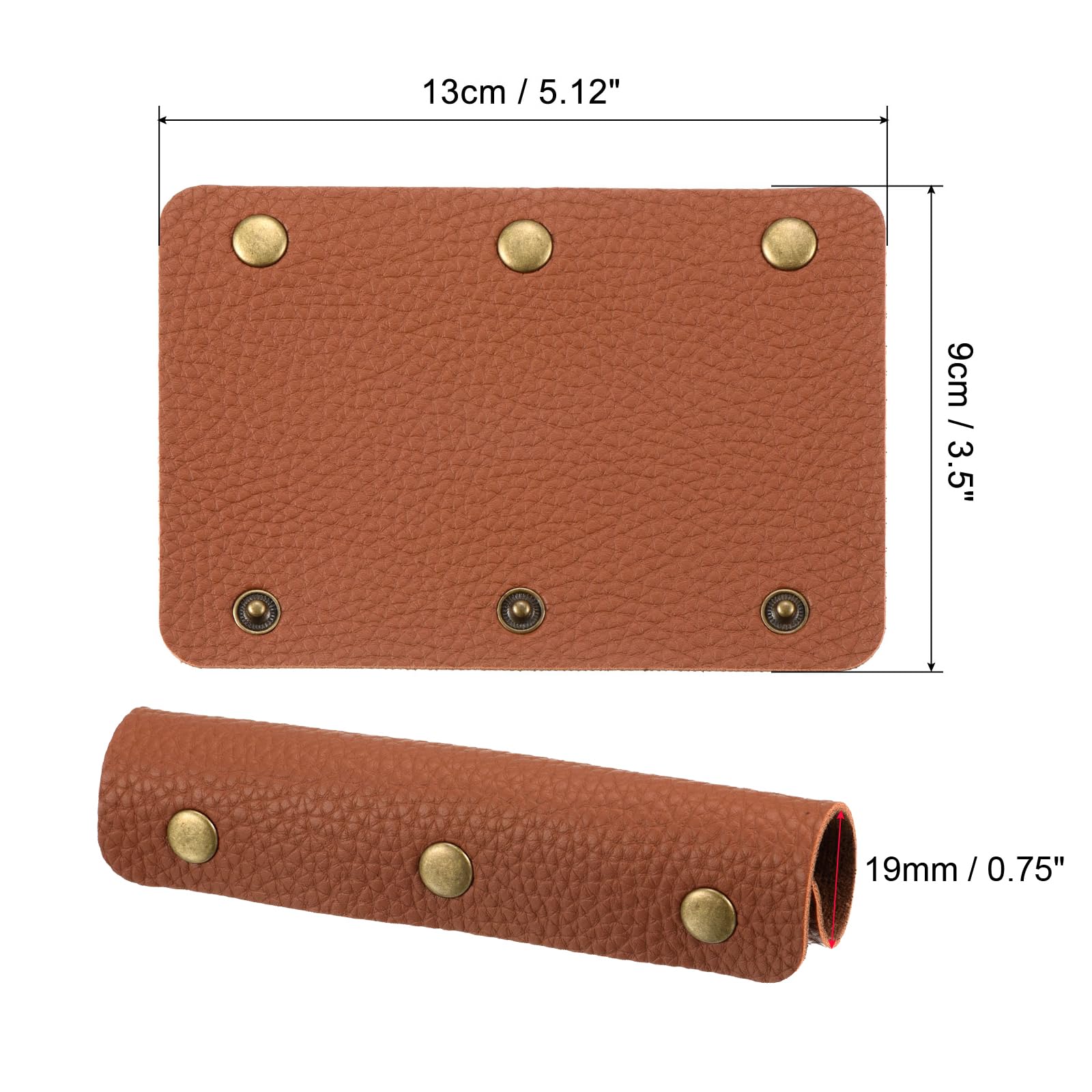 PATIKIL 2 Pack PU Leather Luggage Handle Wrap - Suitcase Grip Cover Protector with Secure Clasp for Travel & Grocery Bags (Brown) - Ideal for Airport Travel, Commuting & Shopping Trips