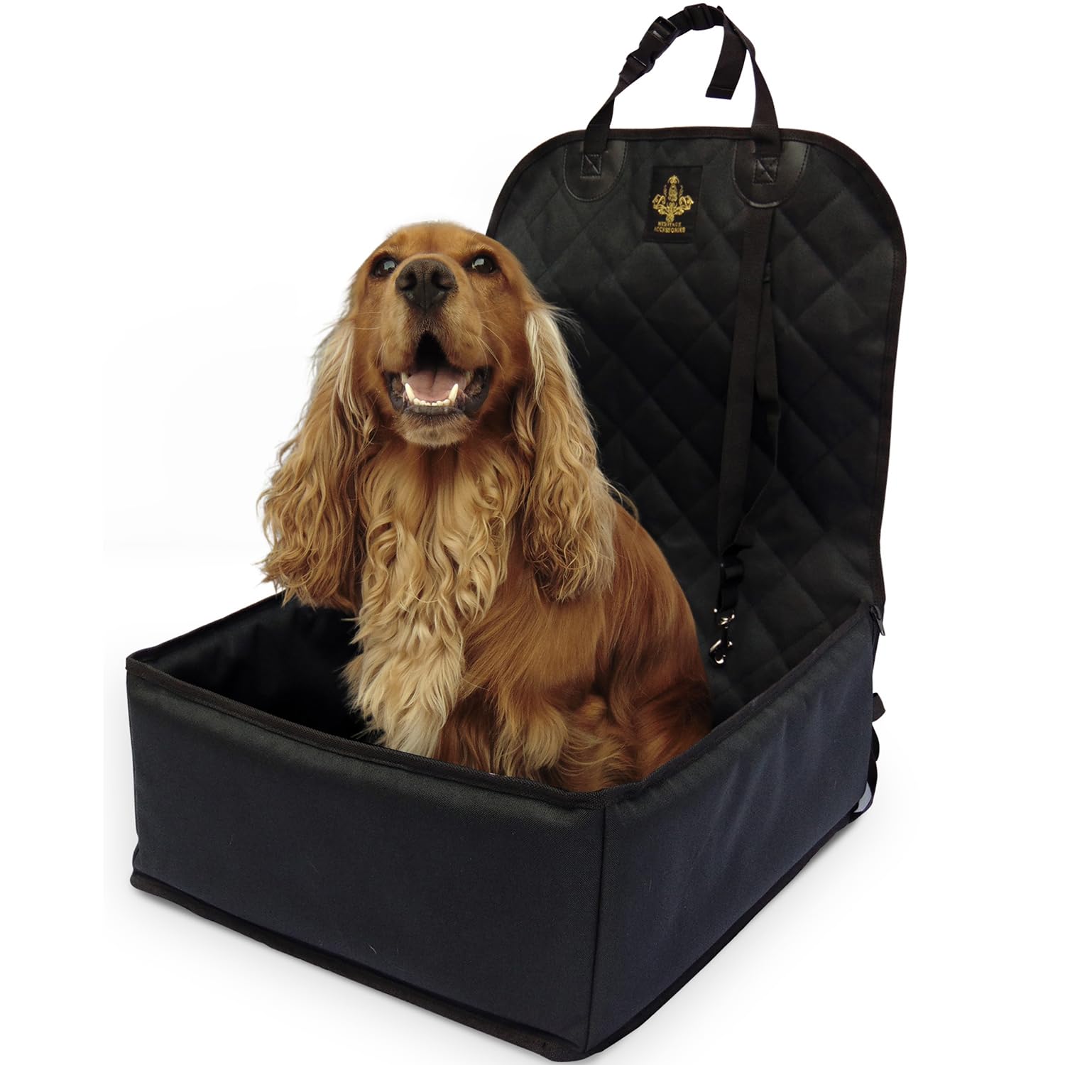 Heritage Accessories - Waterproof Dog Car Seat for Small & Medium Dogs with 2 Safety Harness Belts, Pet Booster Seat Cover for Cars - Perfect for Road Trips & Vet Visits