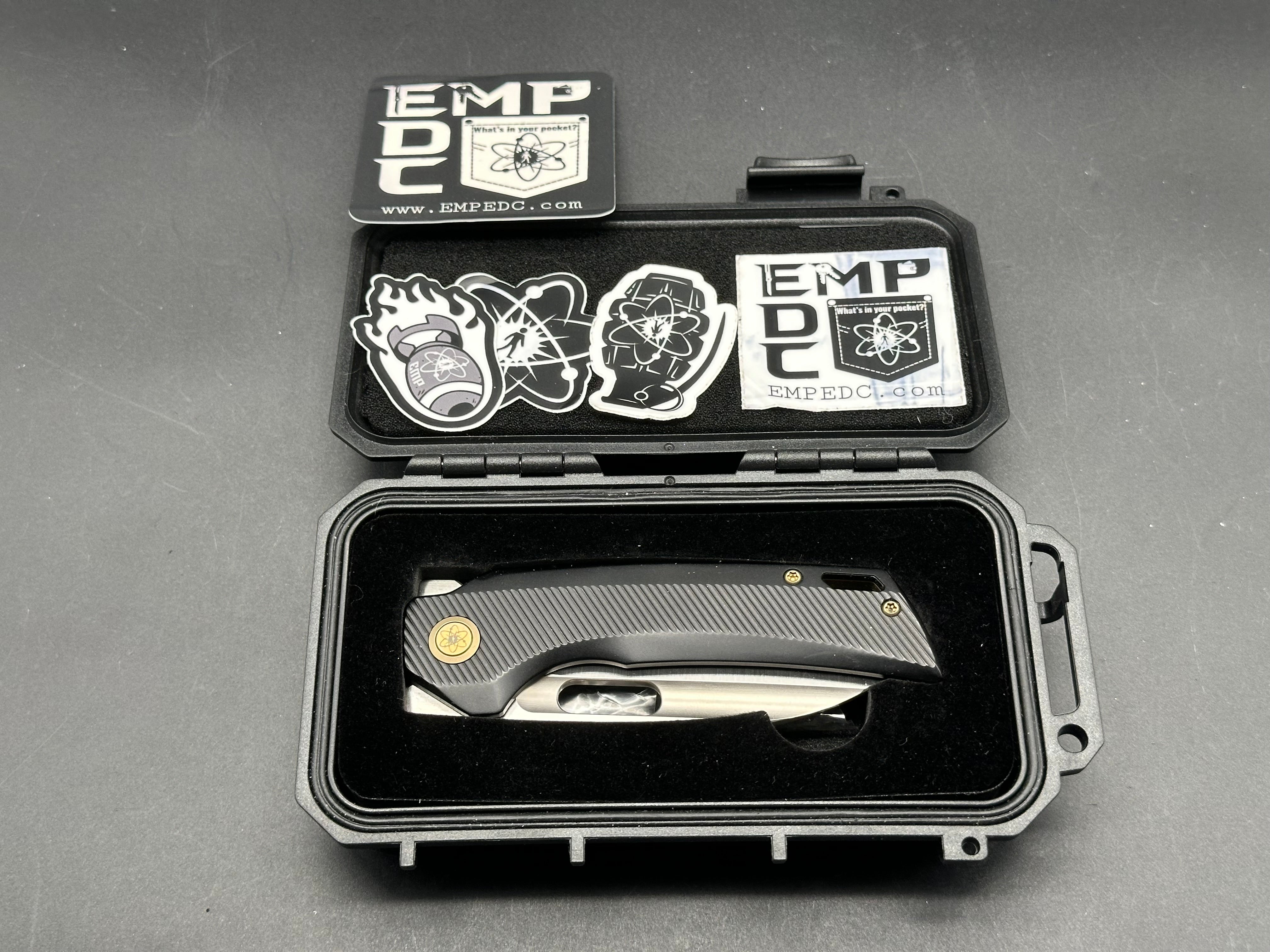 EMPEDC Nymble X V2 Titanium Folding Knife - M390 Steel Blade, Bronze Hardware - EDC Pocket Knife for Camping, Hiking & Outdoor Adventures
