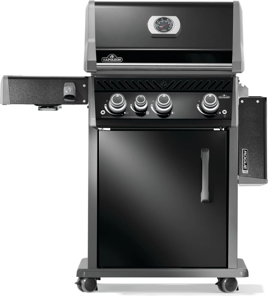 Napoleon Rogue PRO 425 3-Burner Propane Gas Grill with Infrared Side Burner - Black | Outdoor BBQ Grill for Backyard, Patio & Tailgating