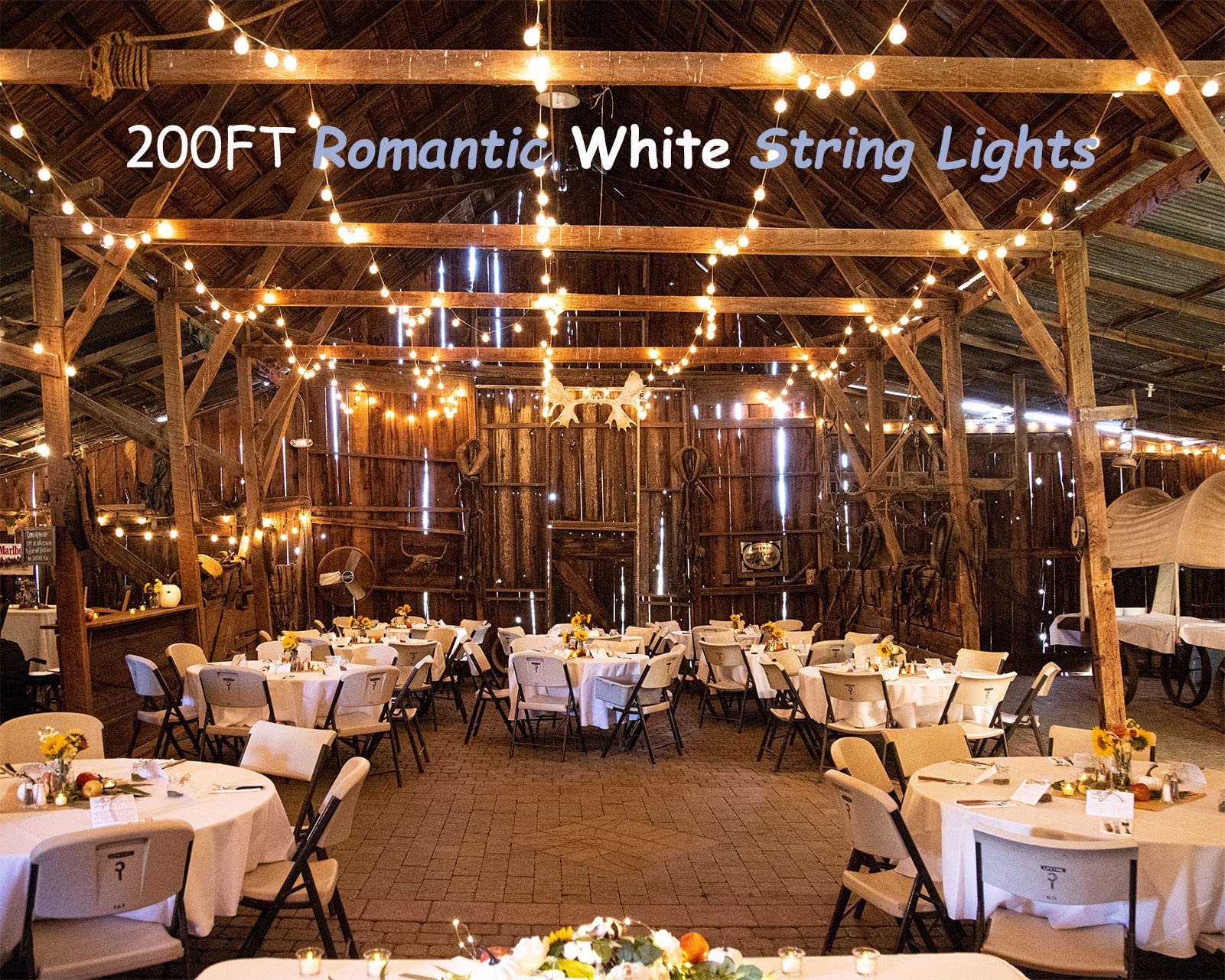 200FT White LED Globe G40 String Lights Outdoor - Shatterproof Bulbs, 2 Pack x 100FT - Perfect for Wedding, Gazebo, Pergola, Patio & Backyard Decor - Weatherproof Bistro Lights for Romantic Ambiance