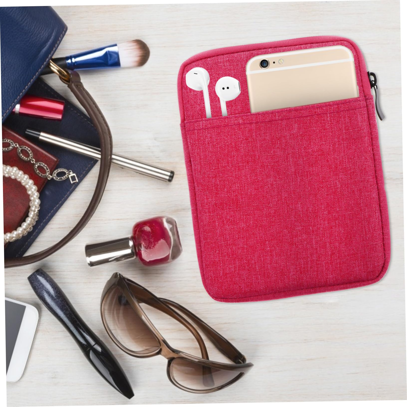 Angoily 3-Pack Dirt-Resistant E-Reader Case - Protective Cover for Kindle, Nook & E-Book Readers - Soft Rosy Canvas Fabric - Perfect for Reading at Home, Travel & Commuting