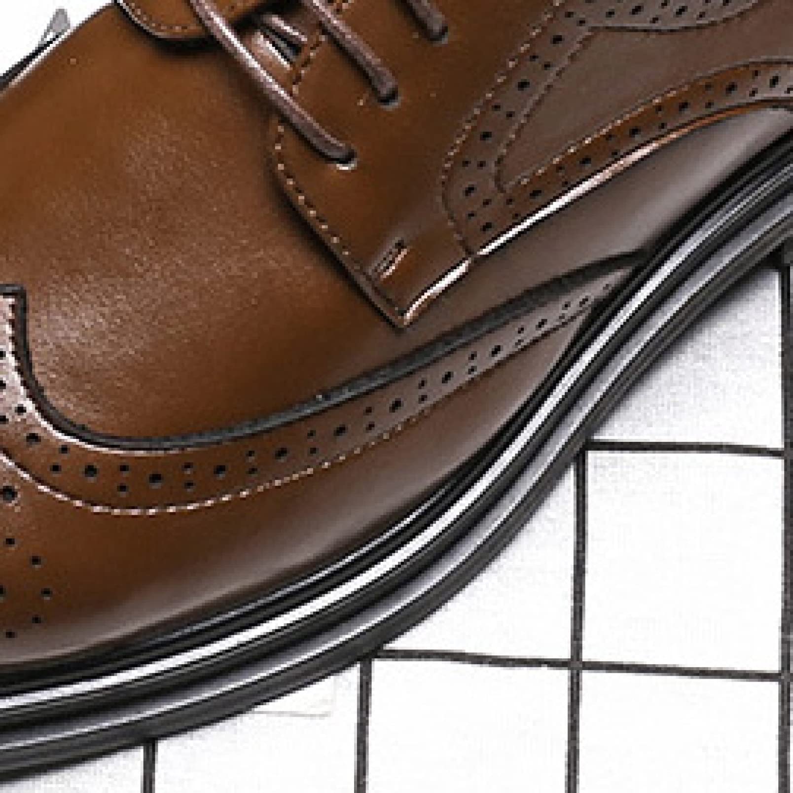 Stylish Men's Brogue Oxford Dress Shoes - Breathable Lace-Up Formal Business Shoes with Pointed Toe | Perfect for Office, Weddings & Special Occasions
