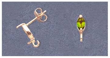 Solid Sterling Silver or 14kt Gold Marquise Earring Settings (2-Piece Set) - 4x3mm & 6x3mm Open Hoop/Ring Designs #162 #143/142 - Perfect for Bridal Jewelry, Gift Giving & Special Occasions