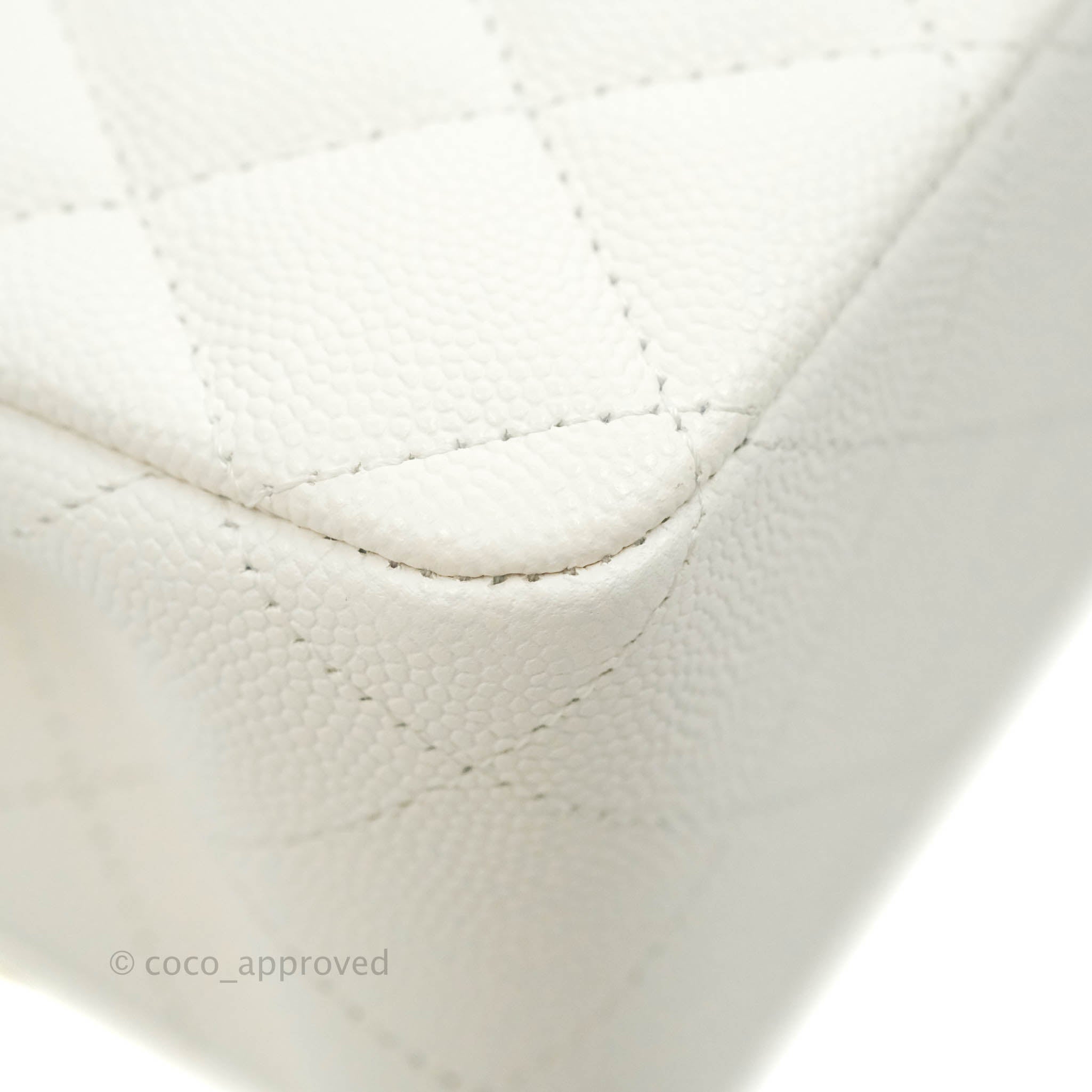 Chanel Classic Medium Double Flap Bag in White Caviar Leather with Gold Hardware - Perfect for Luxury Everyday Wear & Special Occasions