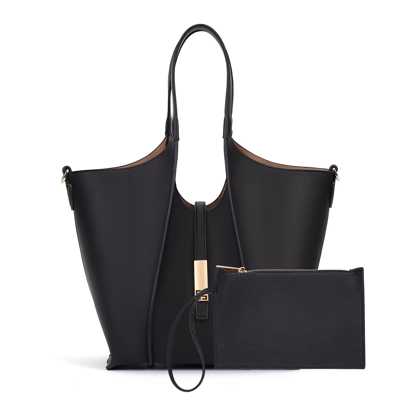 CHAMAIR Women's PU Leather Tote Bag - Elegant Shoulder Handbag with Purse for Work, Office & Shopping | Stylish Ladies Work Bag & Everyday Carry Purse