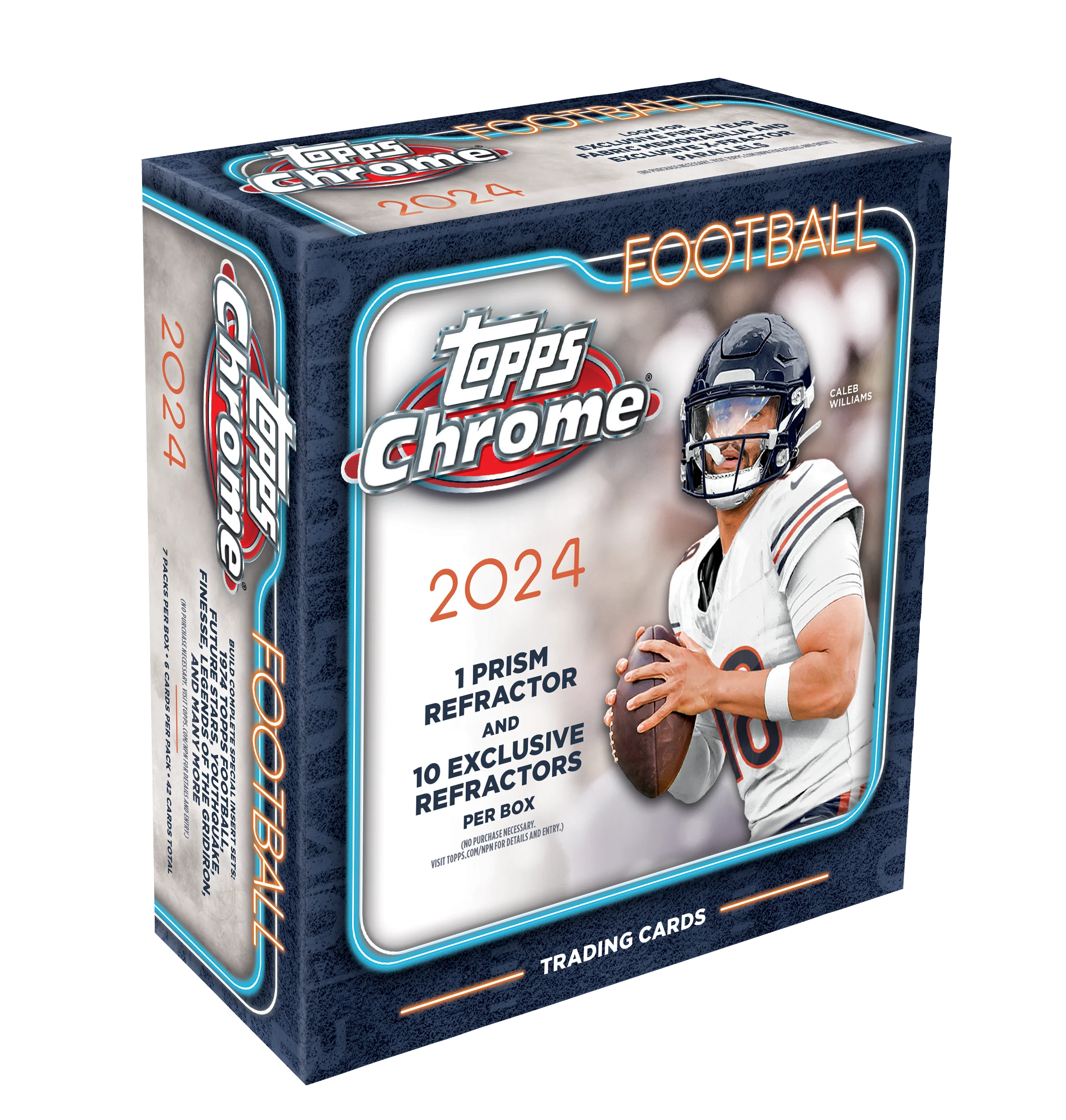 2024 Topps Chrome Football Mega Box - Premium Trading Cards for NFL Fans | Collectible Sports Cards for Trading, Gifting & Display