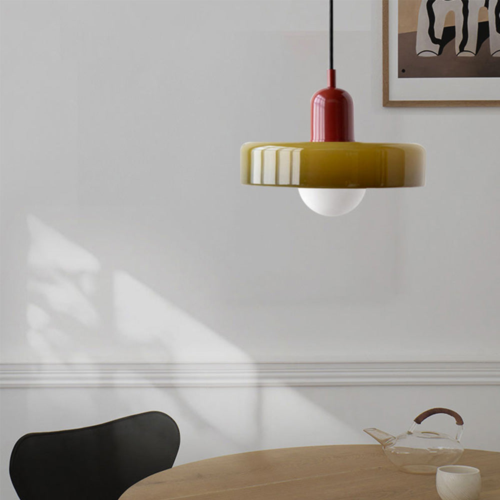 Modern Disc Orb Pendant Light Fixture - Sleek Minimalist Ceiling Lighting for Dining Room, Kitchen, Bedroom & Living Room Decor