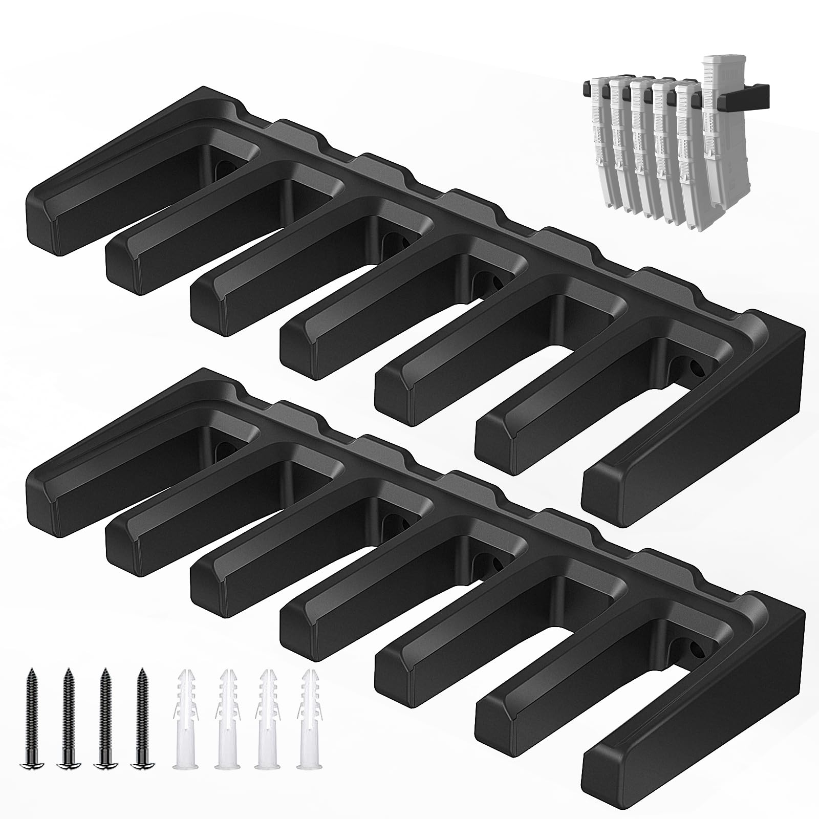 PMAG Rack Wall Mount - AR-15 Magazine Holder & Storage Organizer for Gun Safe, Locker, Cabinet - Durable Wall Mount Display for Home & Office Use - Perfect for Firearm Enthusiasts & Tactical Gear Organization