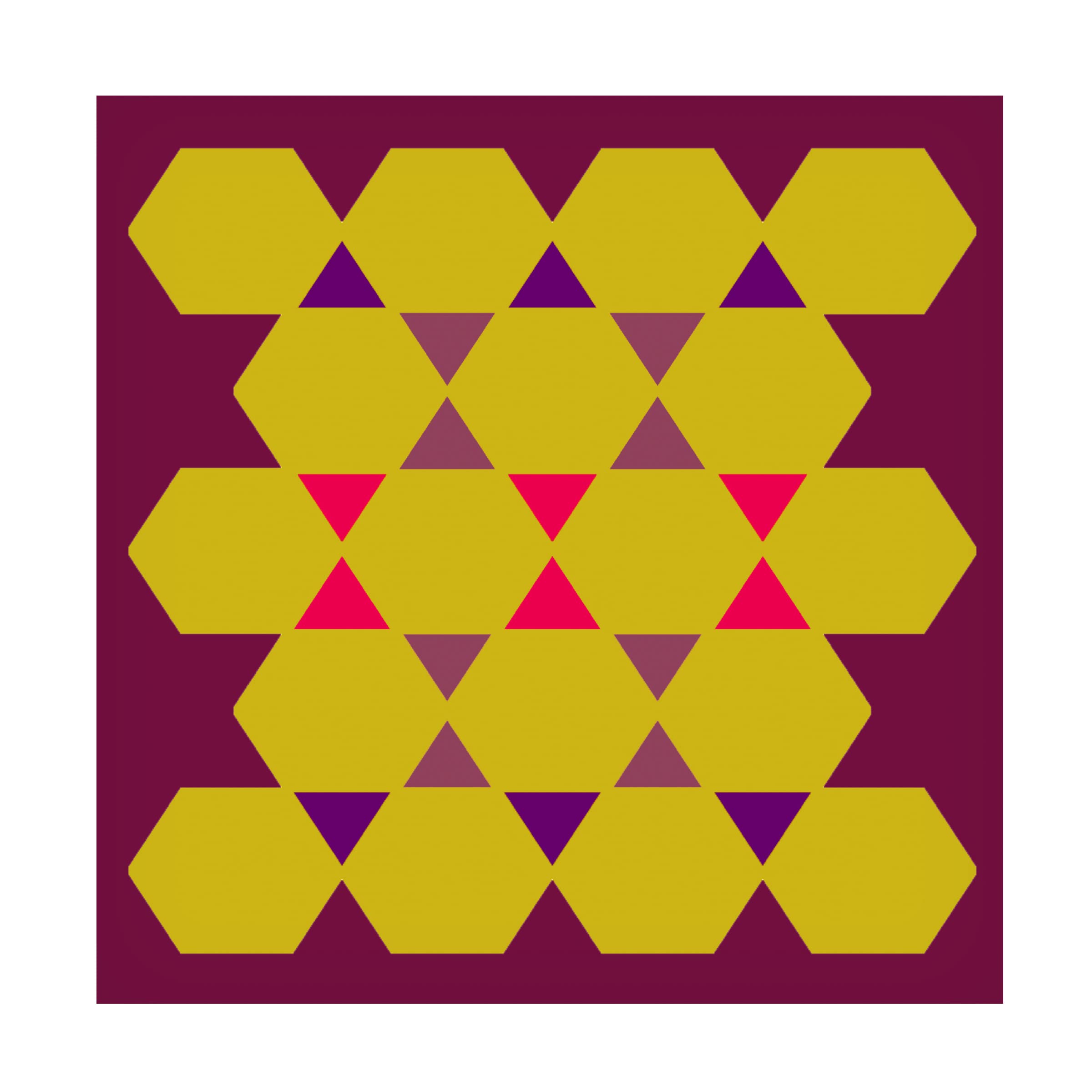 Hexagon Pattern 22 Abstract Canvas Wall Art by Richard Homawoo - Modern Geometric Home Decor for Living Room, Bedroom & Office