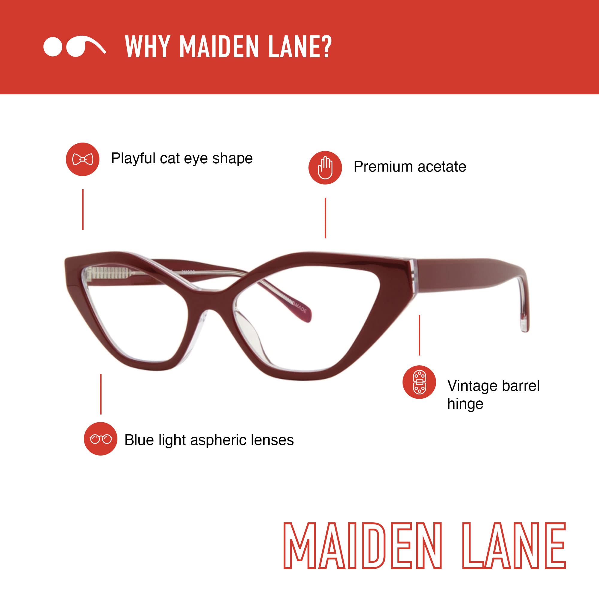 Scojo New York Maiden Lane Blue Light Blocking Reading Glasses - Handmade Anti-Scratch Computer Glasses for Women & Men - Perfect for Office Work, Screen Time & Night Reading