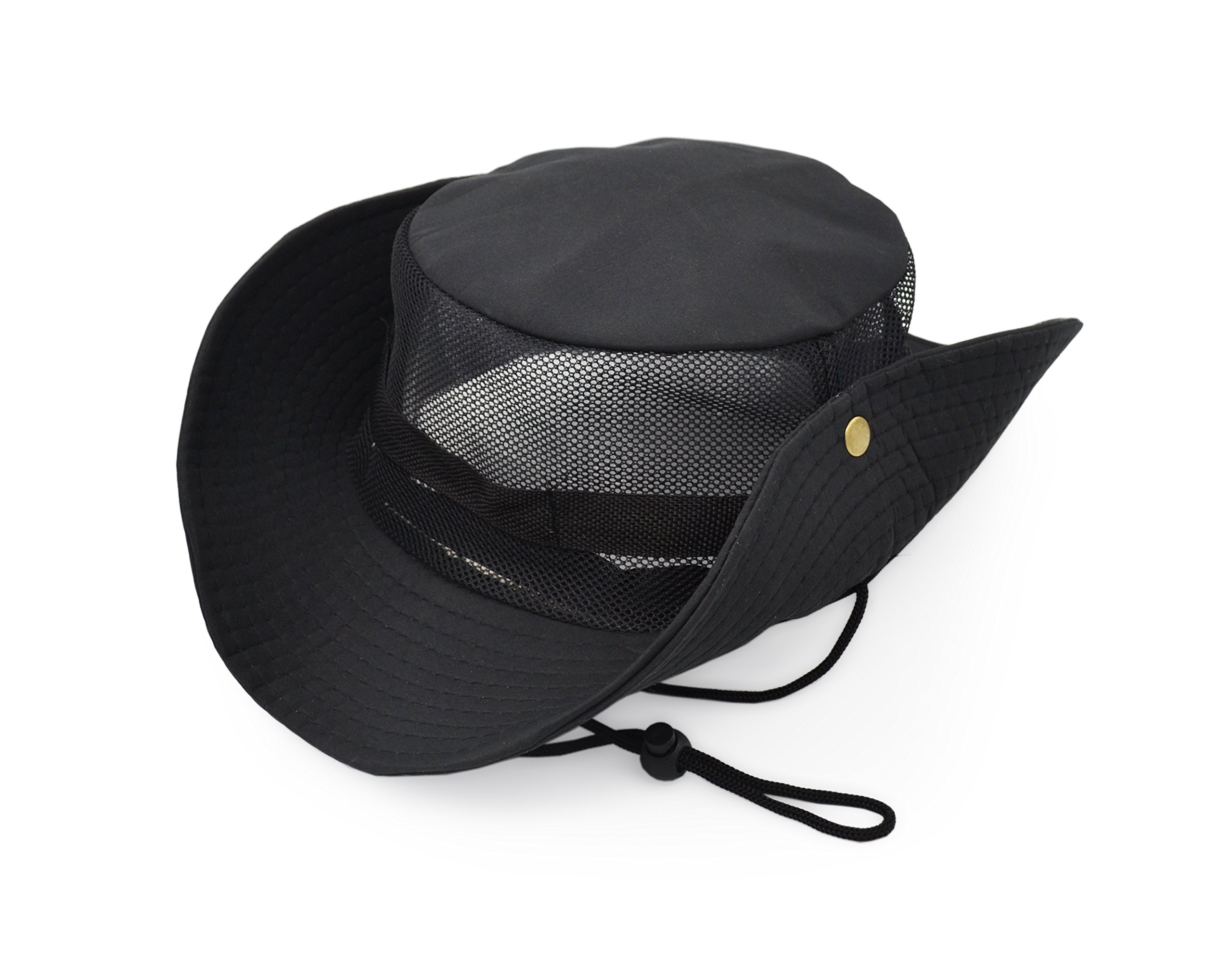 Army Style Sun Hat with Polyester Mesh Panel - UV Protection Outdoor Cap for Hiking, Fishing & Summer Activities - Breathable & Cool