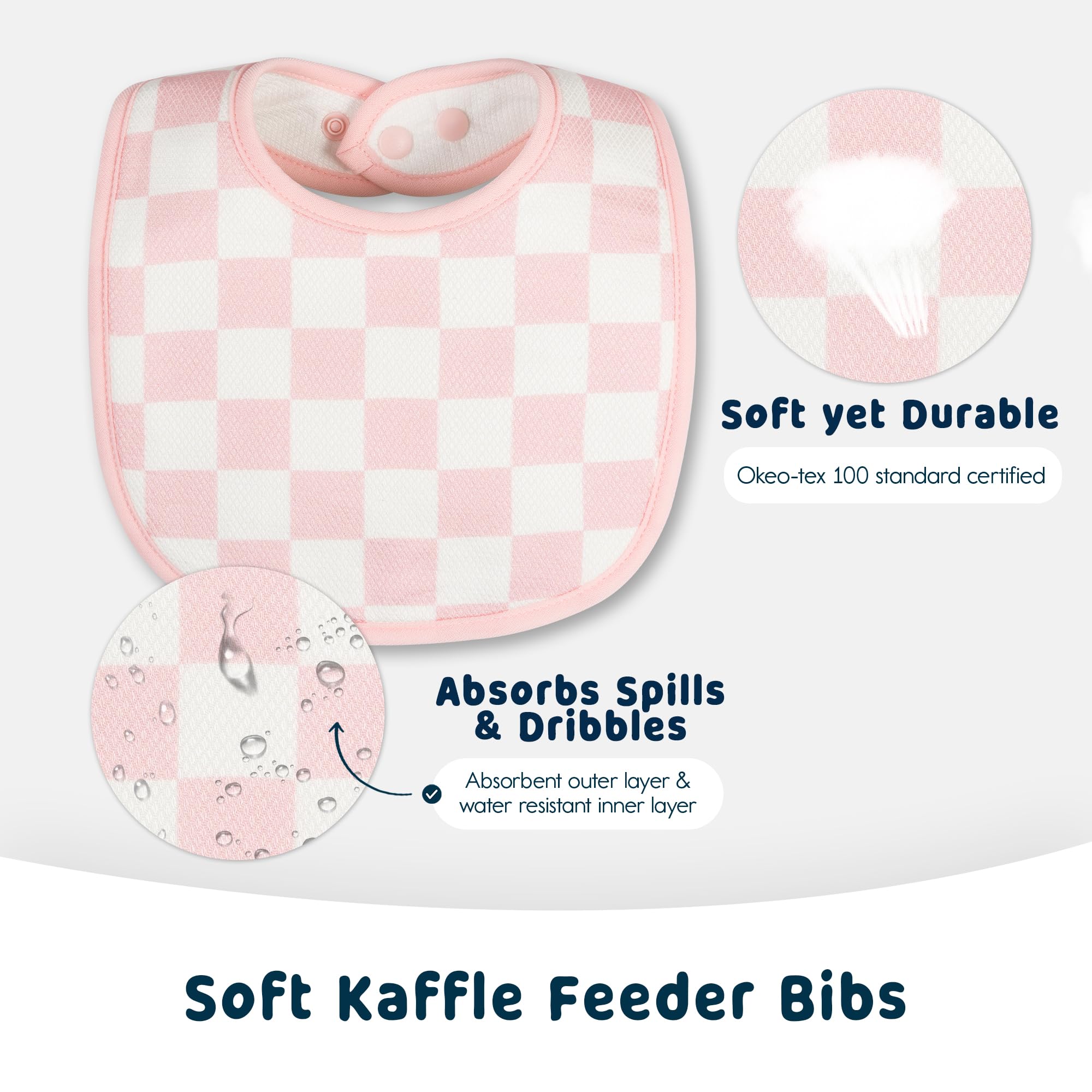 Tiny Twinkle Baby Feeding Bibs 8 Pack - Waterproof & Absorbent Drool Bibs for Infants | Soft & Comfortable for Mealtime, Playtime & Daily Use