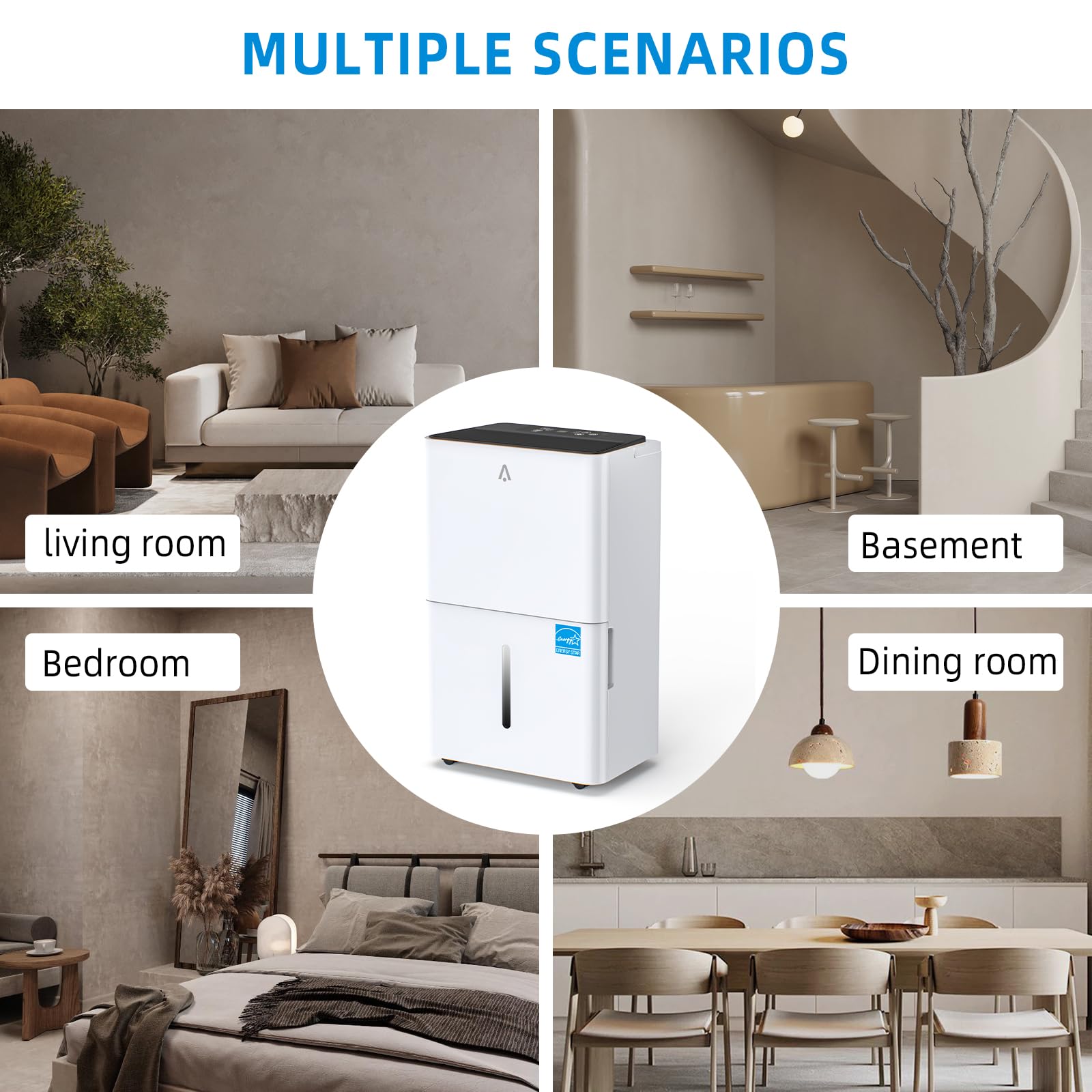 GARVEE 32 Pints Portable Dehumidifier for Basement & Large Rooms up to 3,000 Sq.Ft - Smart Home Dehumidifier with Built-in Pump, Drain Hose, Auto Shut Off - Ultra Quiet 24 Hour Timer - Perfect for Damp Basements, Bedrooms, Closets and RV Use