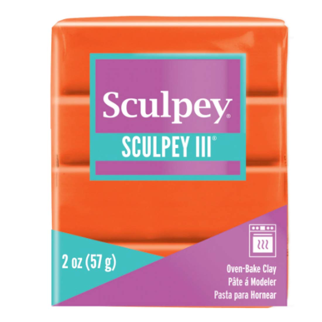 2oz. Sculpey III Oven-Bake Polymer Clay - Just Orange Color for DIY Crafts, Jewelry Making & Miniature Sculptures - Perfect for Artists, Hobbyists & Kids Creative Projects