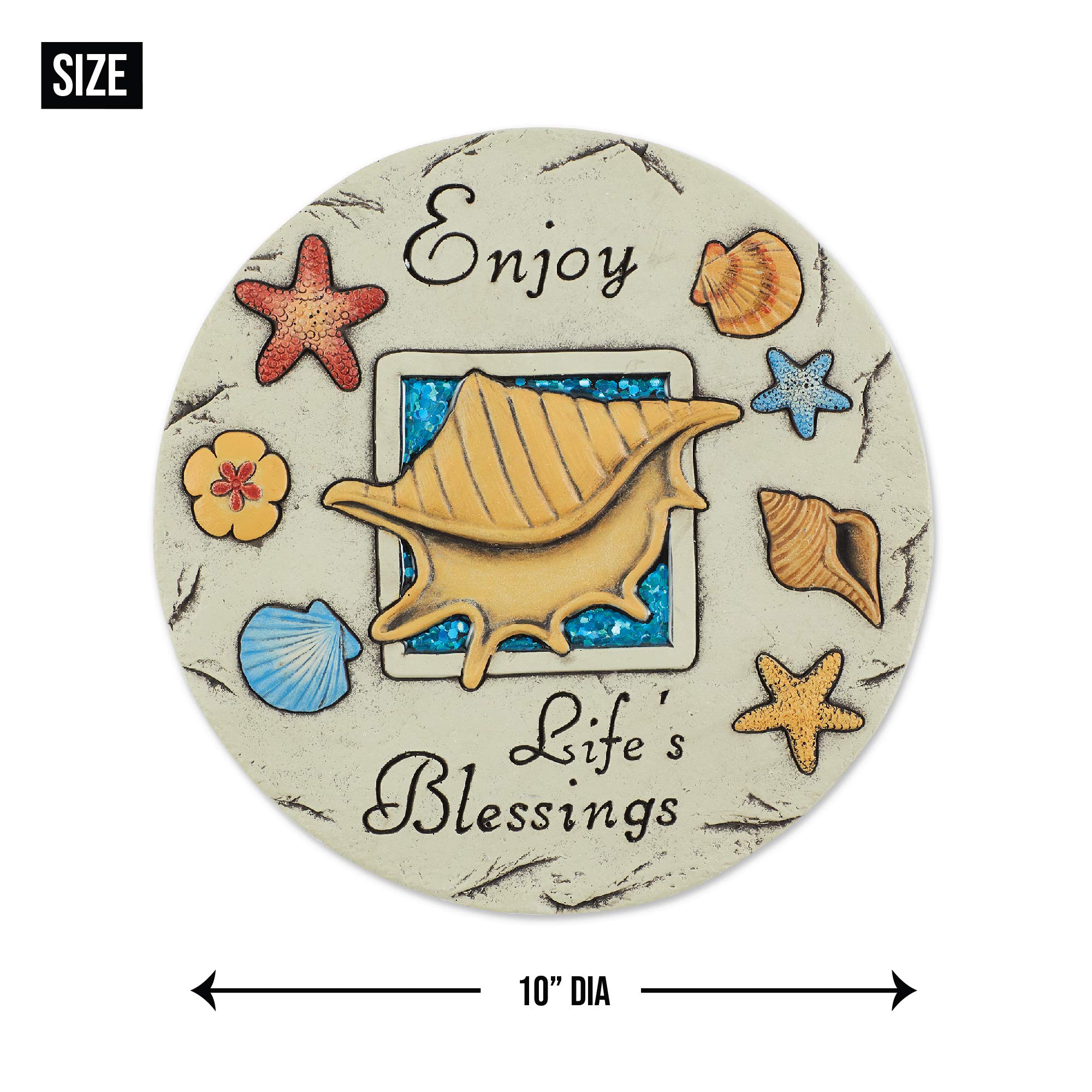 Accent Plus Enjoy Life's Blessing Stepping Stone - Garden Decor, Pathway Marker, Outdoor Yard Art for Landscaping & Home Decoration