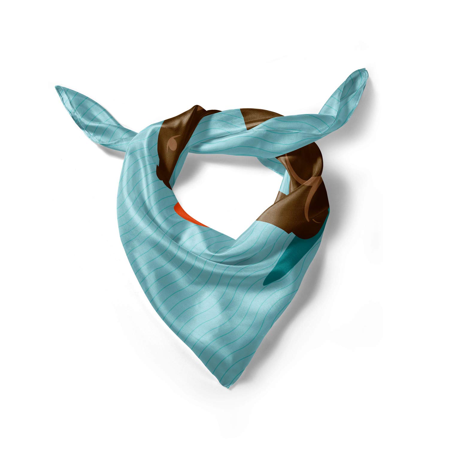 Ambesonne Easter Hair Scarf - Chocolate Bunny with Bow Head Wrap for Women, Spring Hair Accessory for Easter, Church, Brunch & Outdoor Events