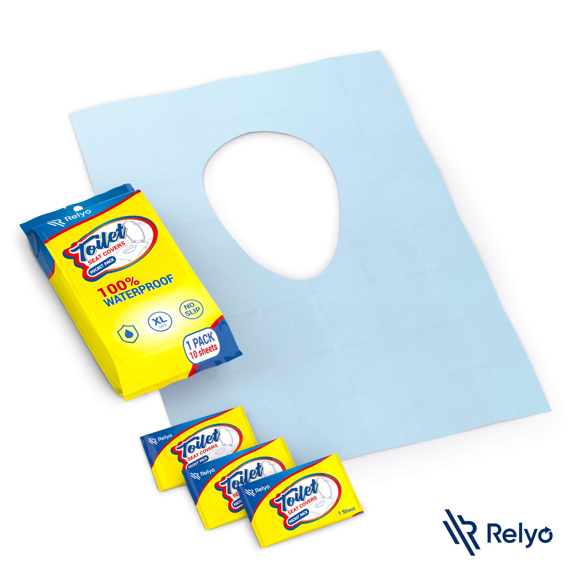 Disposable Toilet Seat Covers 100% Waterproof (20 Pack) - XL Size for Adults & Kids - Travel, Public Restrooms, Airplane & Camping Essentials - Perfect for Potty Training & Hygiene Protection