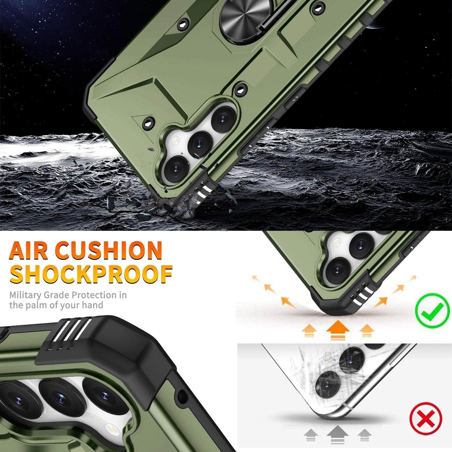 Anti-Slip Finger Ring Shockproof Case for Samsung Galaxy A34 - Perfect for Running, Gym & Outdoor Activities