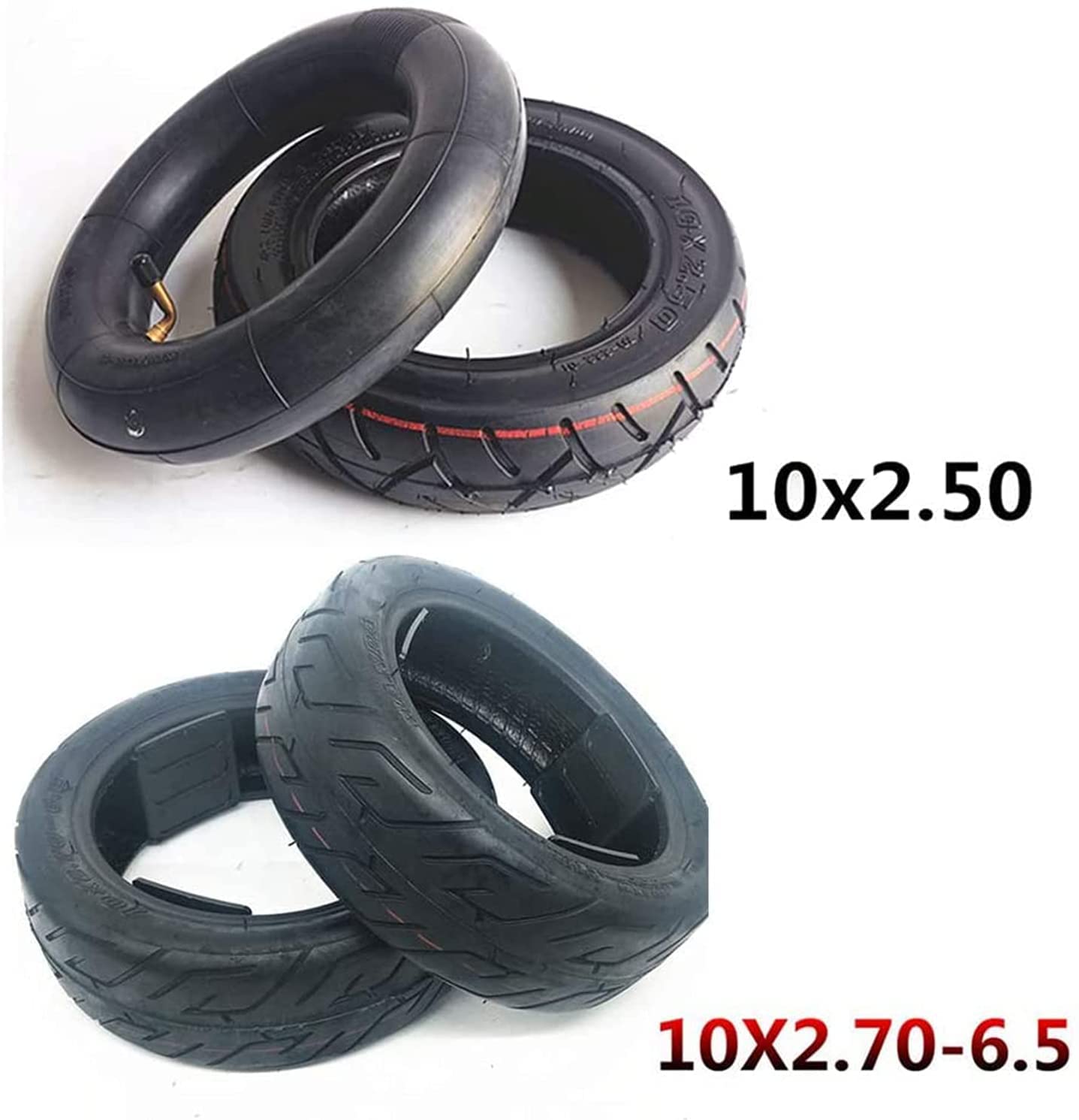 10x2.50 Electric Scooter Tires - Anti-Skid Wear-Resistant Inner/Outer Tires for E-Scooters & Balance Bikes | 10x2.70-6.5 Explosion-Proof Vacuum Tires Replacement | Perfect for Commuting, Urban Travel & Last-Mile Transportation