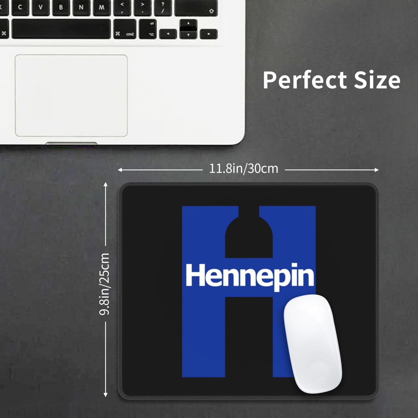 Hennepin County Minnesota Logo Mouse Pad - Waterproof Non-Slip Rubber Base, 10x12 Inch Office & Gaming Mousepad for Laptop & PC - Perfect for Work, Gaming & Home Office Use
