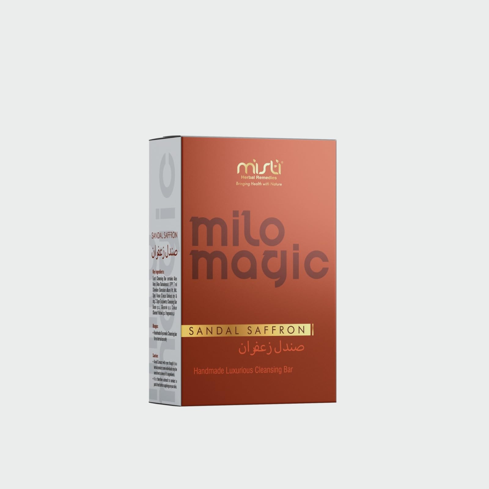**Misti Ayurvedic Sandal Saffron Soap Bar – 100% Natural for Glowing Skin, Reduces Blemishes, Acne, Tan & Dullness – Herbal Remedy for Brightening & Clear Skin (100g) | Perfect for Daily Skincare & Relaxing Baths**
