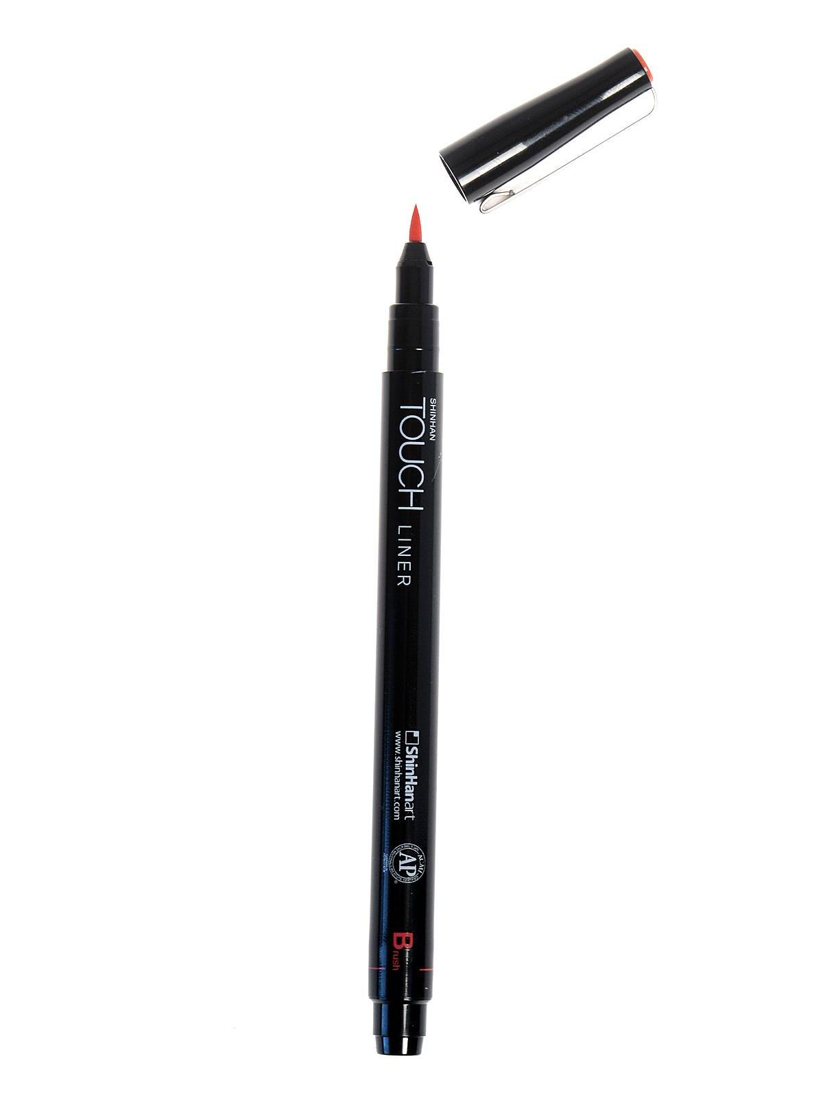 ShinHan Touch Liner Brush - Set of 4 Red Fine Tip Artist Brushes for Watercolor, Acrylic & Calligraphy - Perfect for Detail Painting, Illustration & Craft Projects